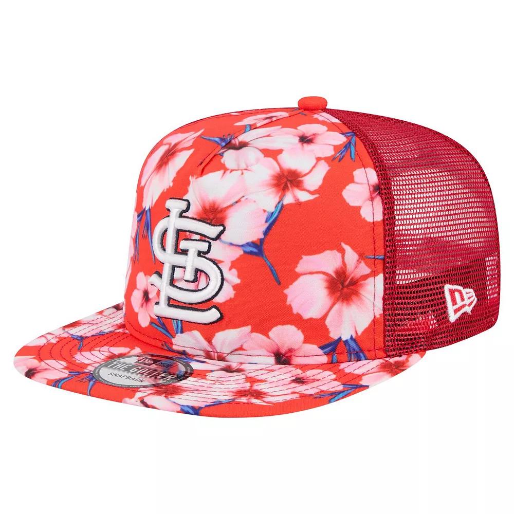 Men's New Era Red St. Louis Cardinals Adventure Pattern Golfer Trucker Snapback Hat Product Image