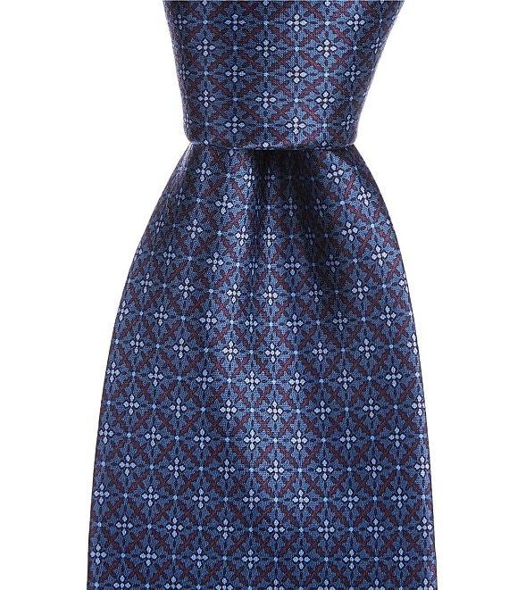 Hickey Freeman Printed Connected Star 3 1/4#double; Woven Silk Tie Product Image