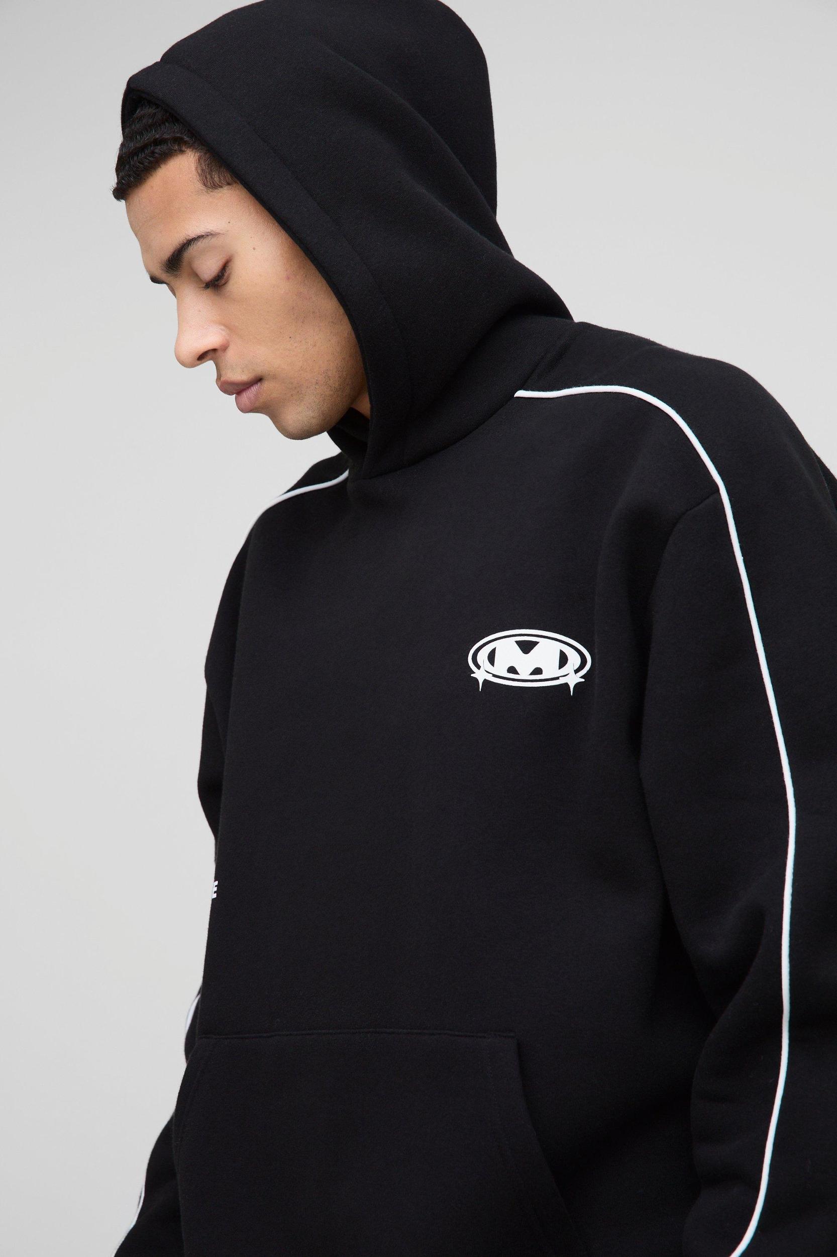 Oversized Homme Piping Hoodie | boohooMAN USA Product Image