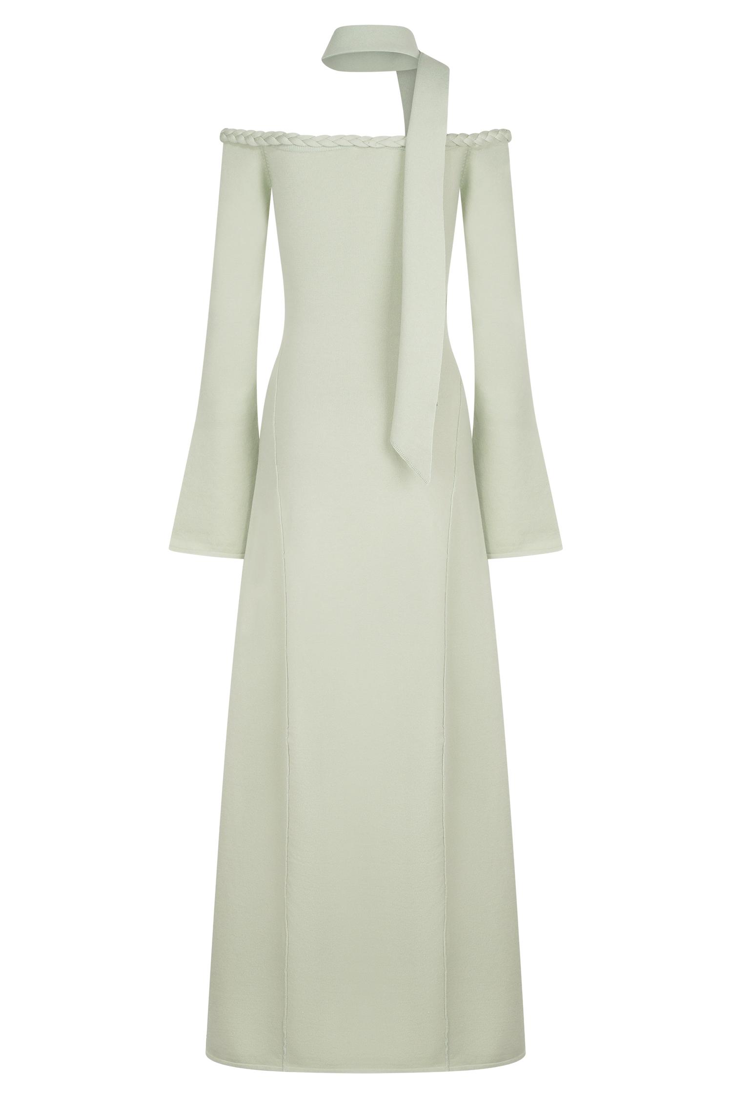 Heidi Strapless Knit Scarf Maxi Dress - Pastel Green Product Image