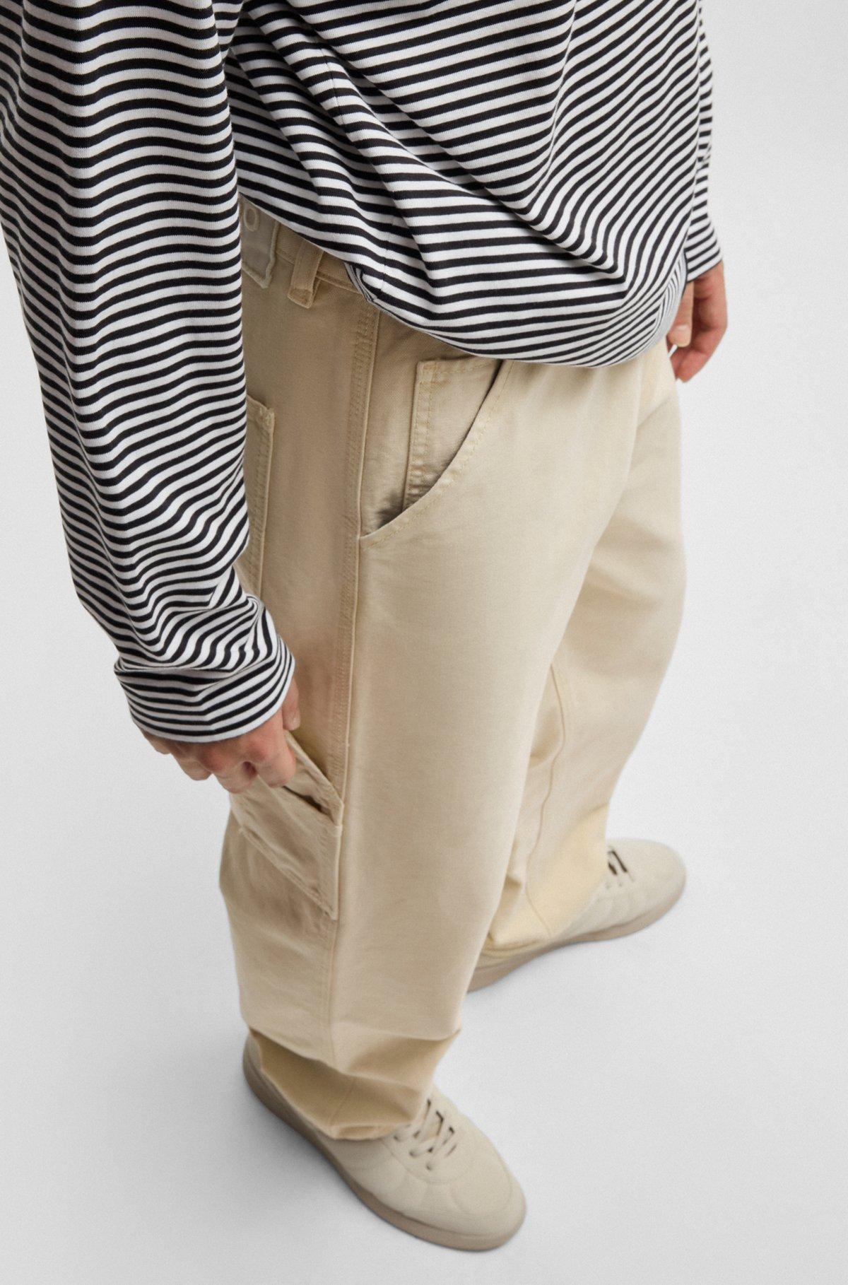 Baggy-fit trousers in cotton canvas Product Image
