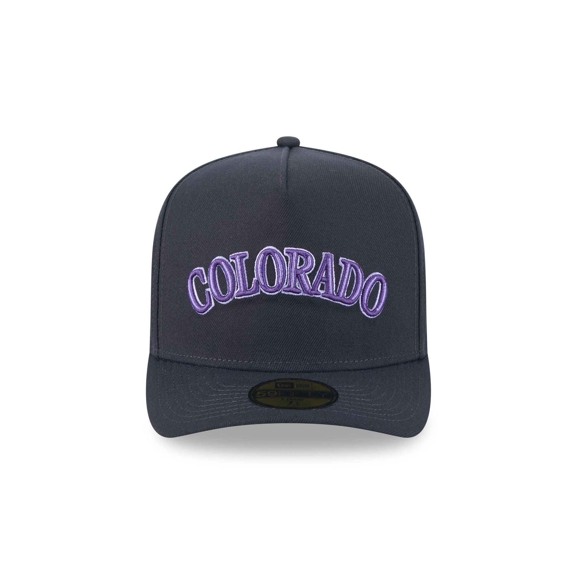 Colorado Rockies Navy Lavender 59FIFTY A-Frame Fitted Hat Male Product Image