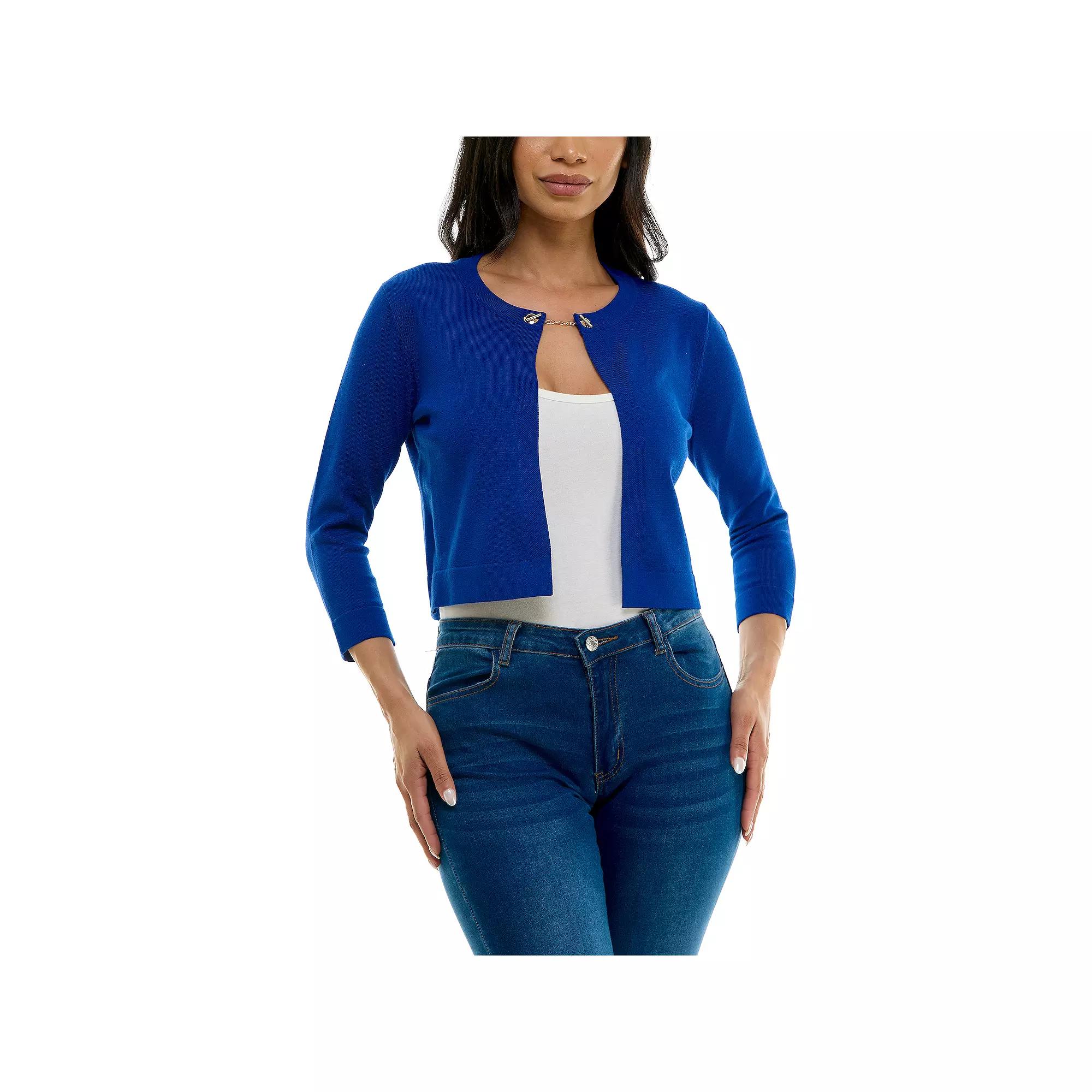 Womens Nina Leonard Chain-Detail Crop Bolero Product Image