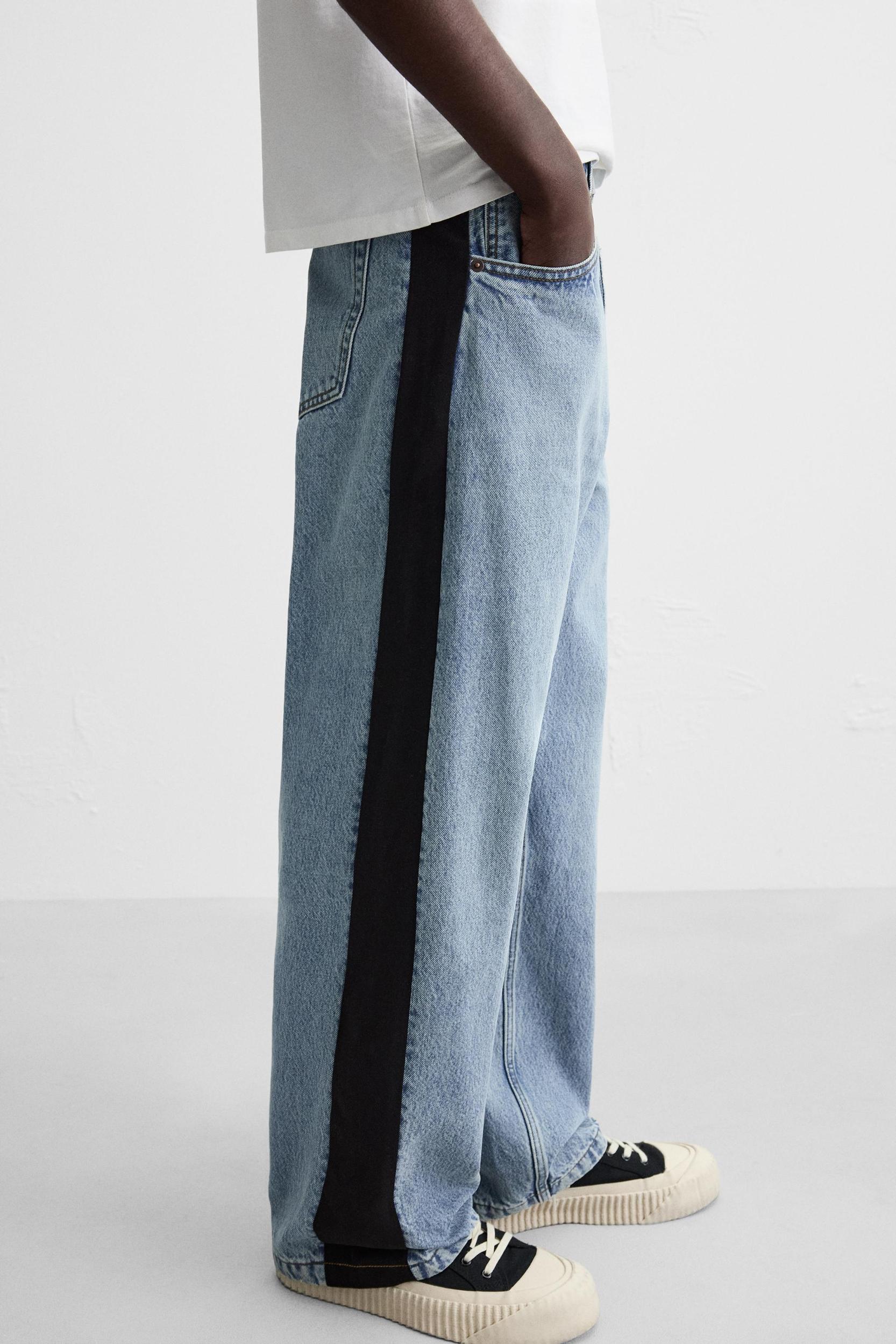 BAGGY FIT STRIPE JEANS Product Image