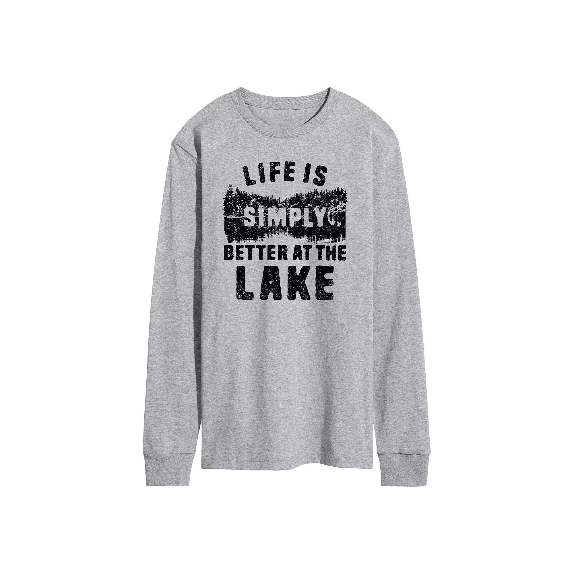 Men's Life is Simply Better at the Lake Long Sleeve Graphic Tee,  Product Image