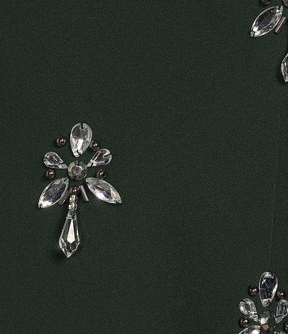 Gianni Bini Mika Crepe Square Neck Sleeveless Jewel A-Line Dress Product Image