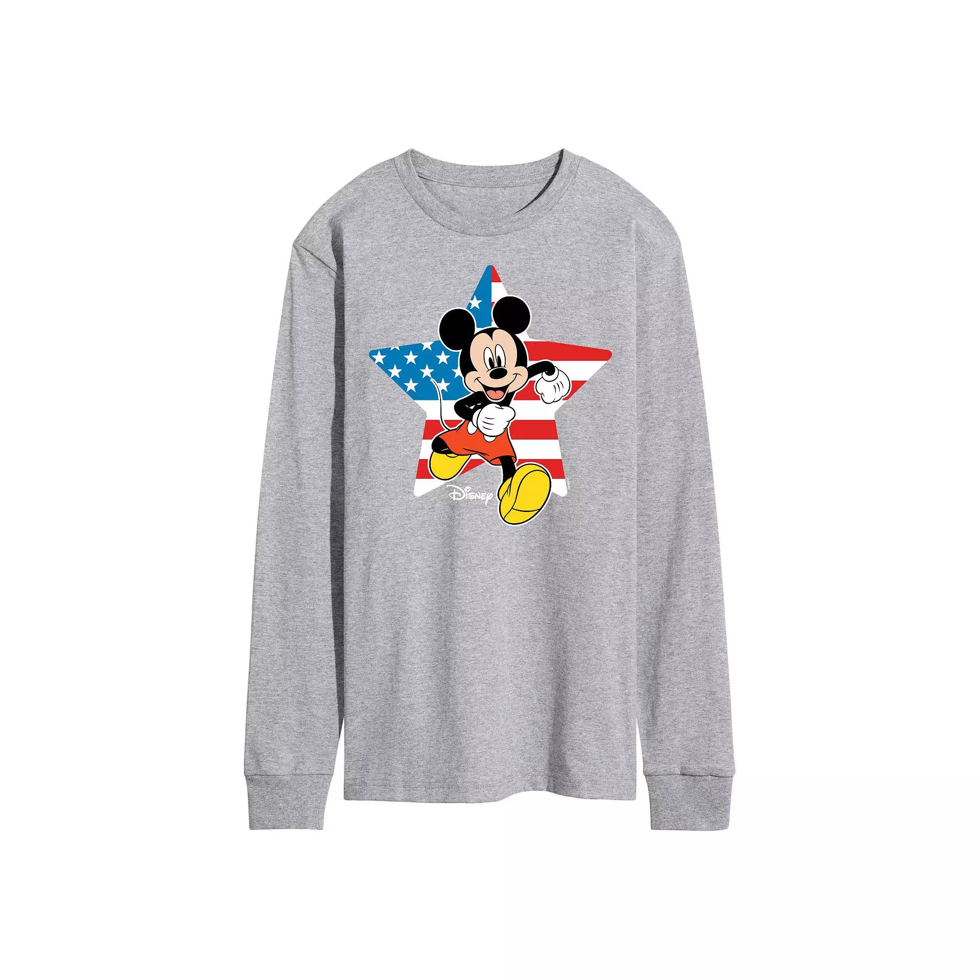 Disney's Mickey Mouse Men's USA Flag Long Sleeve,  Product Image