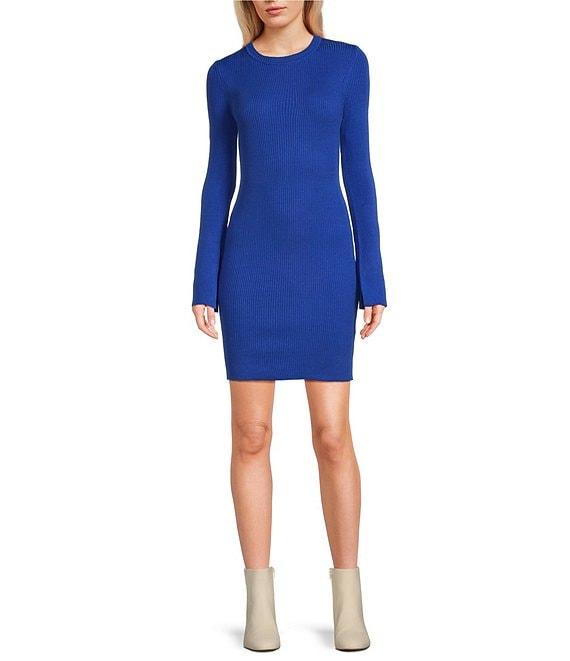 GB Long Sleeve Ribbed Mini Sweater Dress Product Image