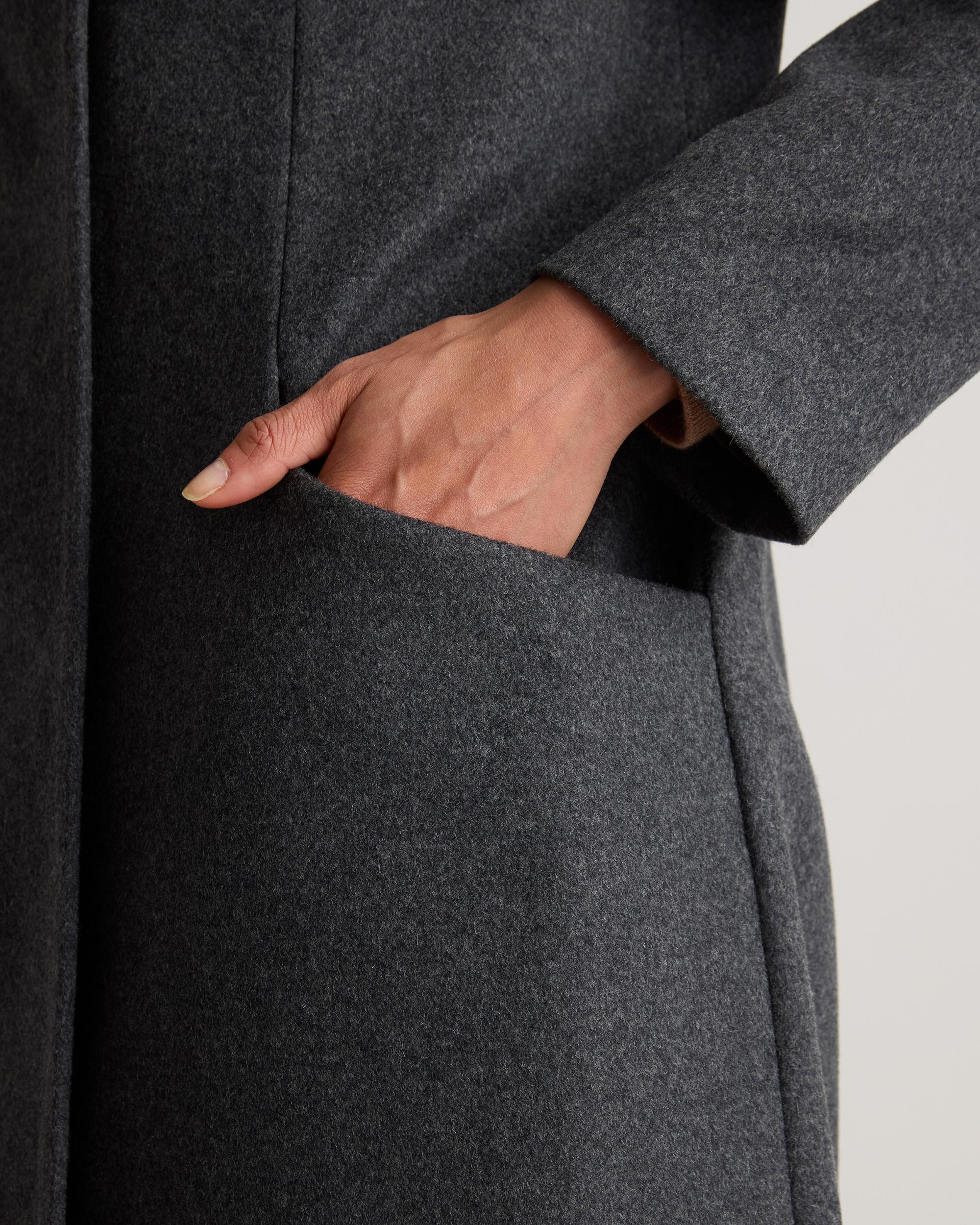 Quince | Women's Italian Wool Long Cocoon Coat Size XS, Wool/Nylon Product Image