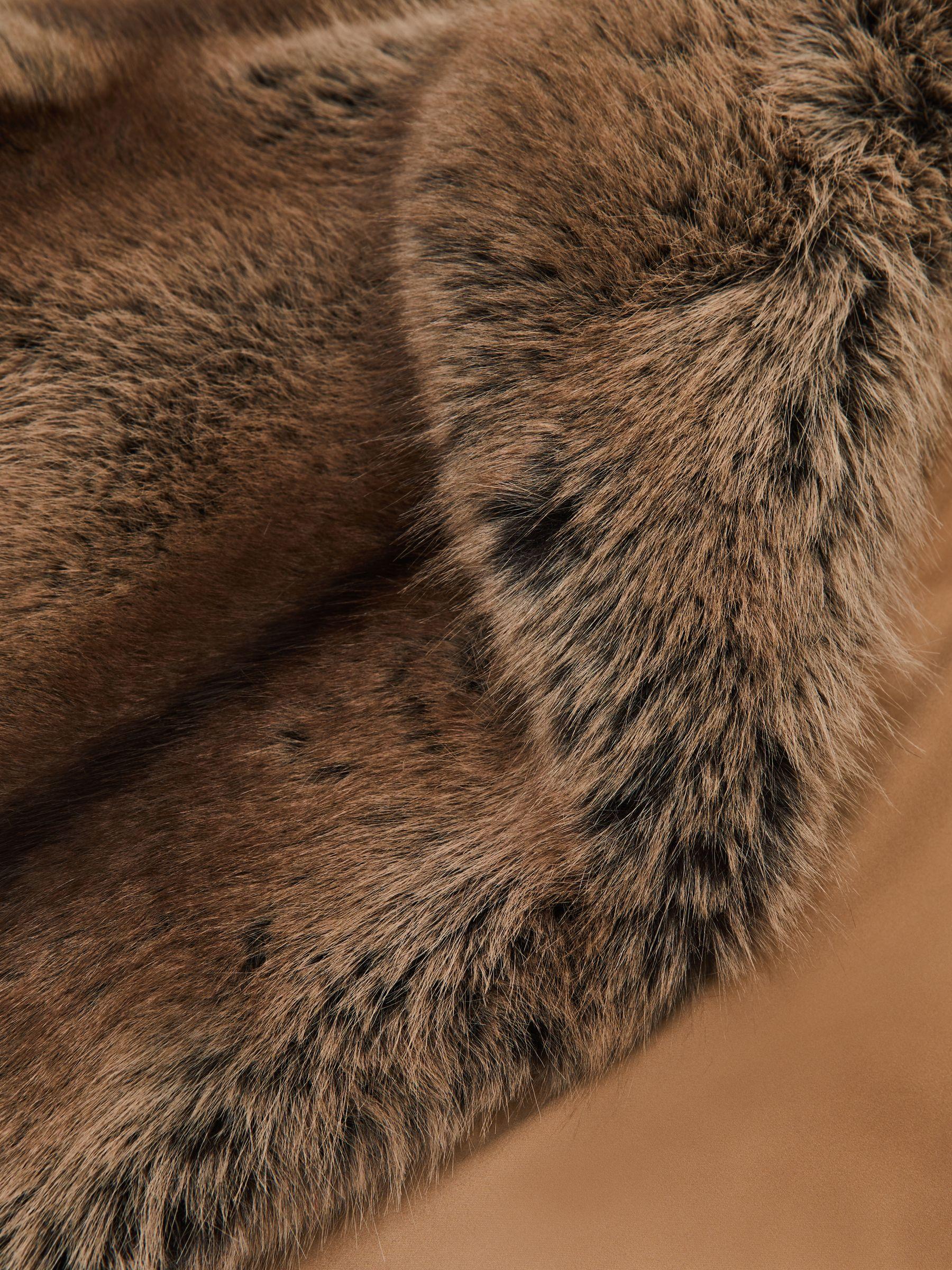 Faux-Fur Coat in Brown Product Image