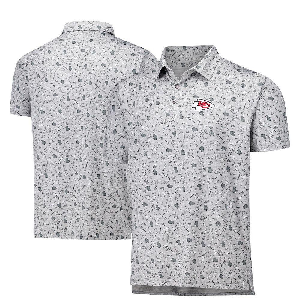 Men's Antigua Heather Gray Kansas City Chiefs Relentless Polo,  Product Image