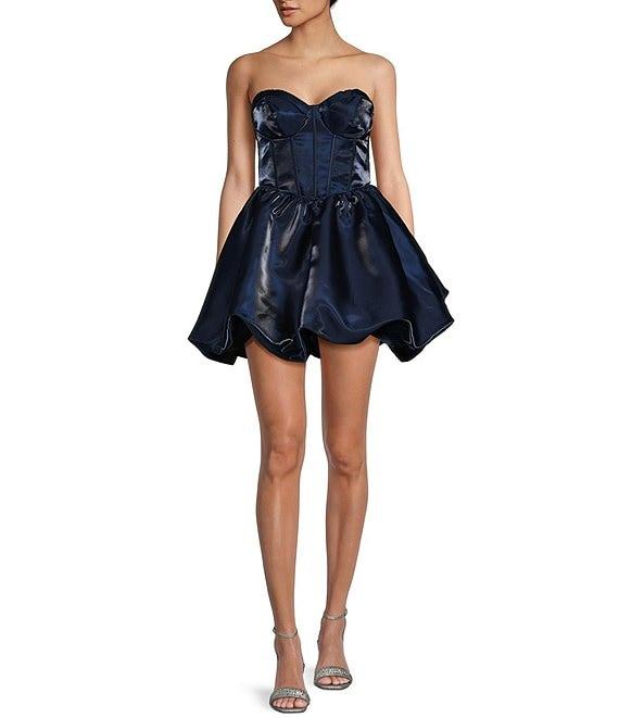 B. Darlin Strapless Sweetheart Bustier Bubble Skirt Dress Product Image