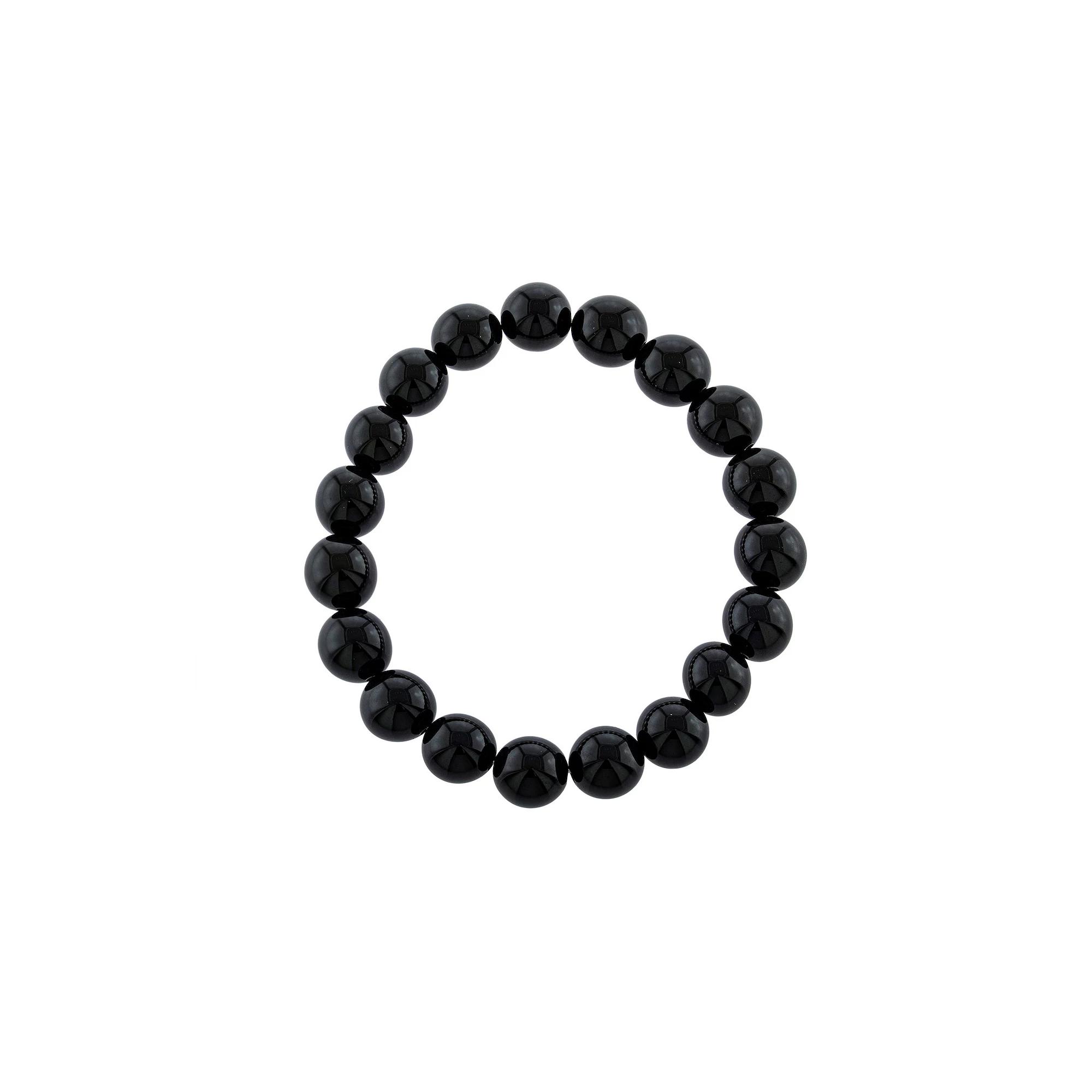 Main and Sterling 10 mm Gemstone Bead Bracelet, Women's, Size: 7", Black Product Image