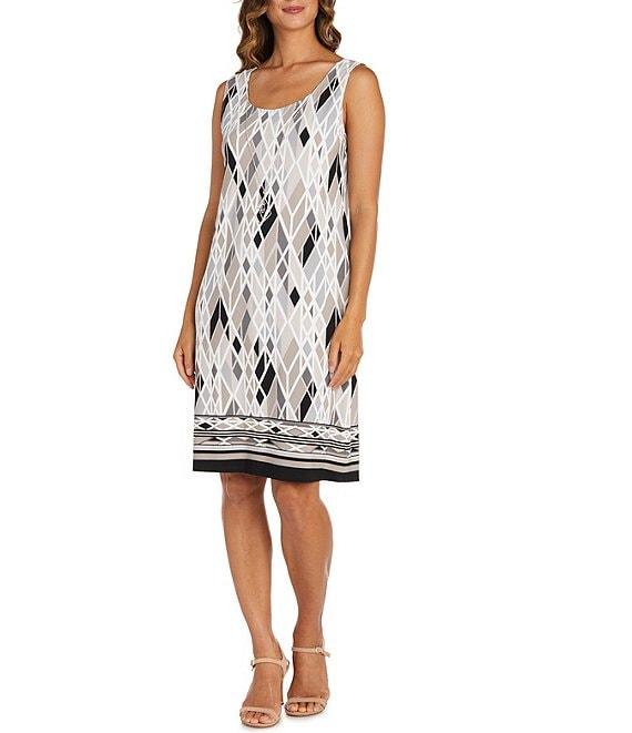 R & M Richards 3/4 Sleeve Scoop Neck Printed 2-Piece Jacket Dress Product Image