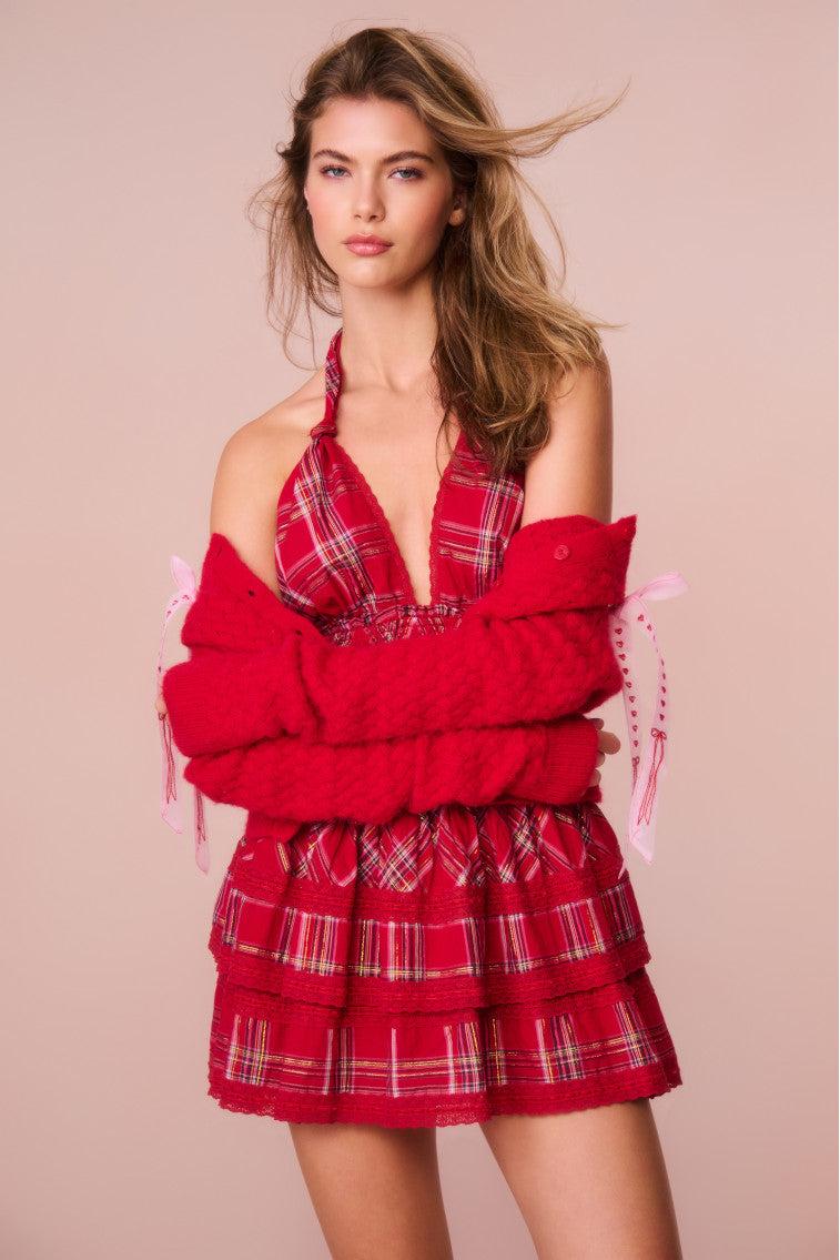 Deanna Tartan Halter Dress Product Image