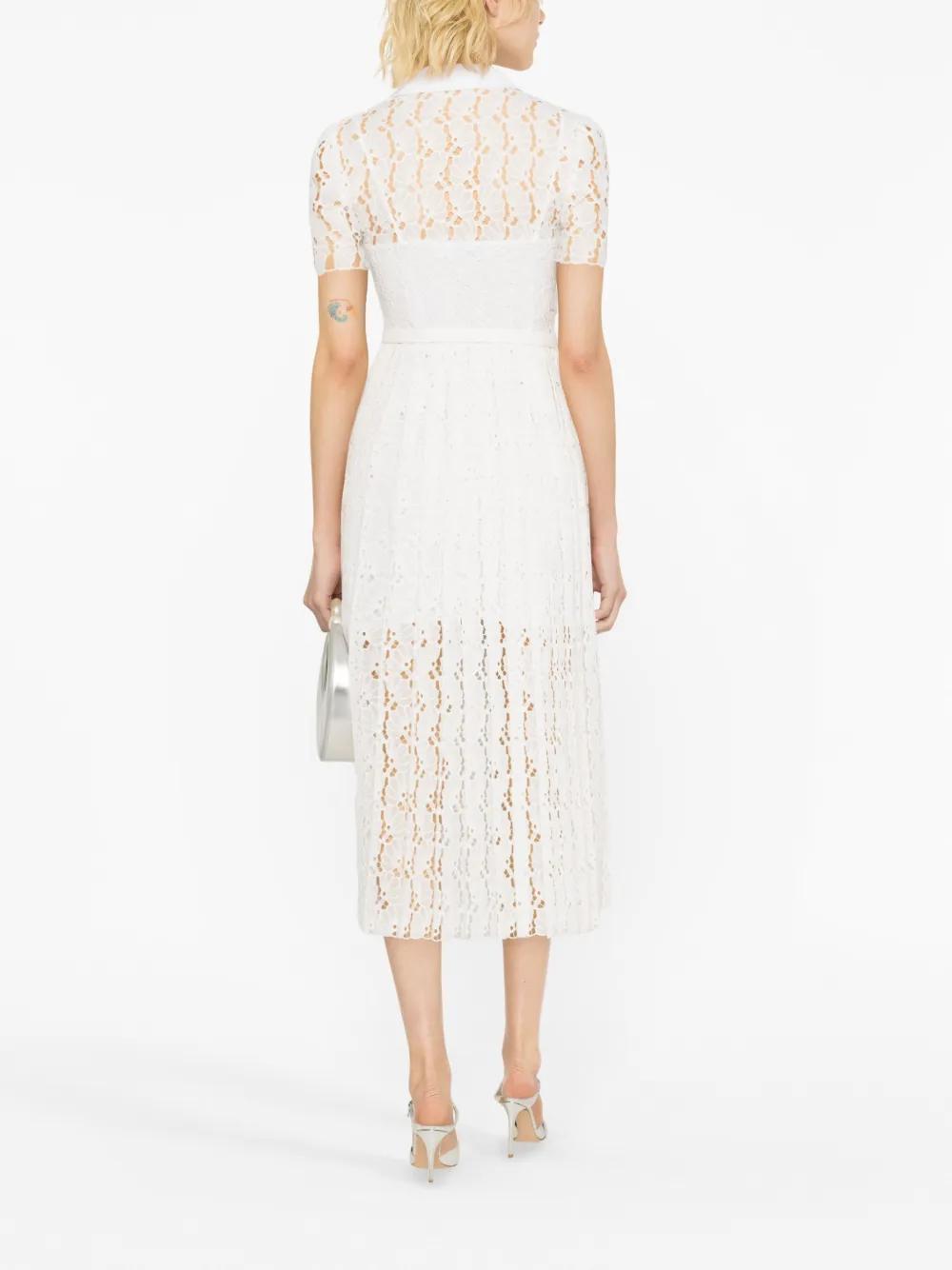 floral-lace double-breasted dress Product Image