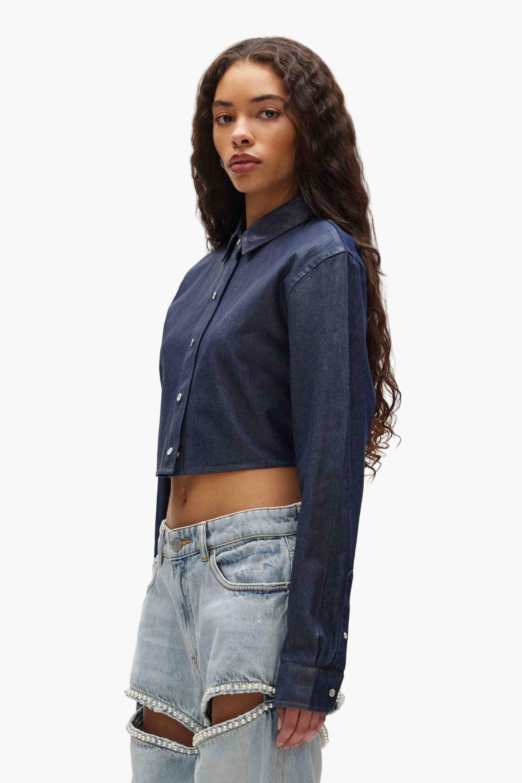 Pearl Button Up Shirt Female Product Image