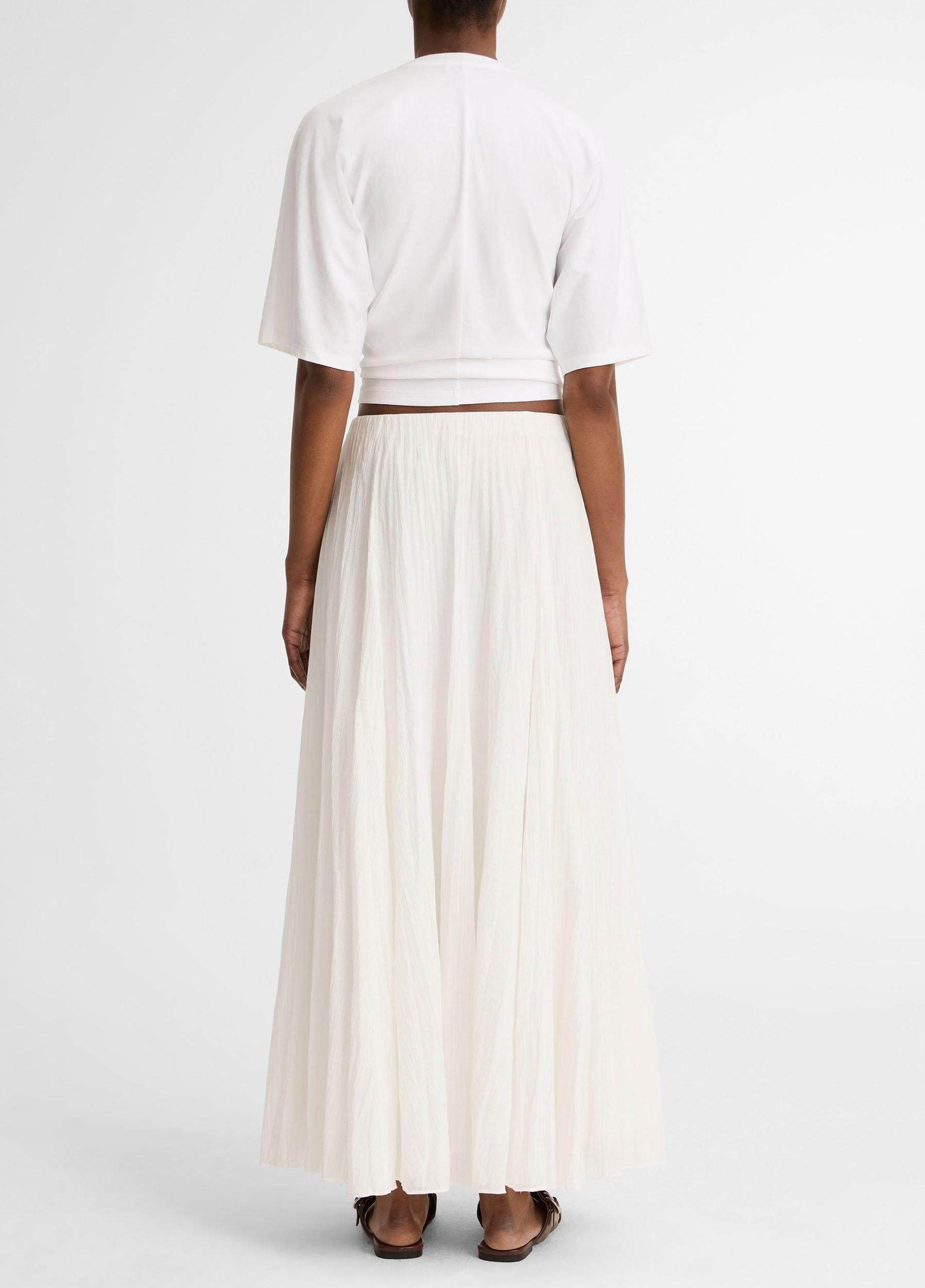 Crinkled Plissé Cotton-Blend Maxi Skirt Product Image
