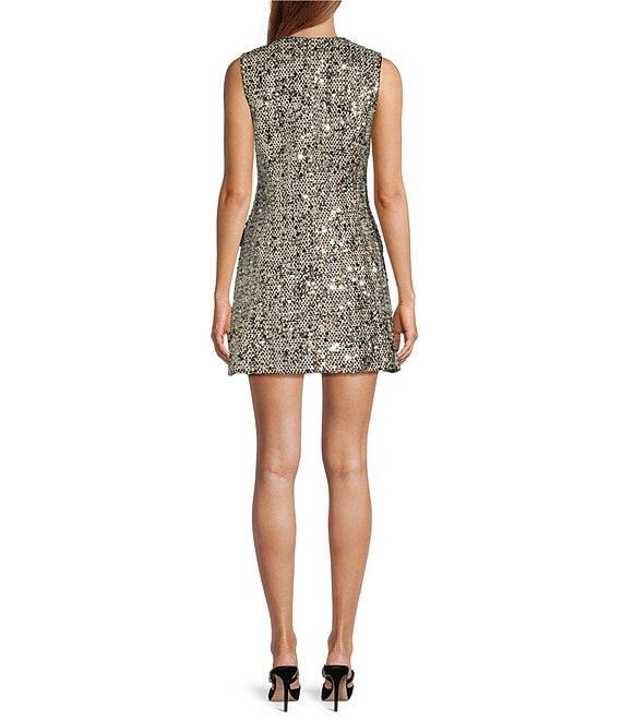 Antonio Melani Emiliana Sequin Tweed Button Front A-Line Dress Product Image