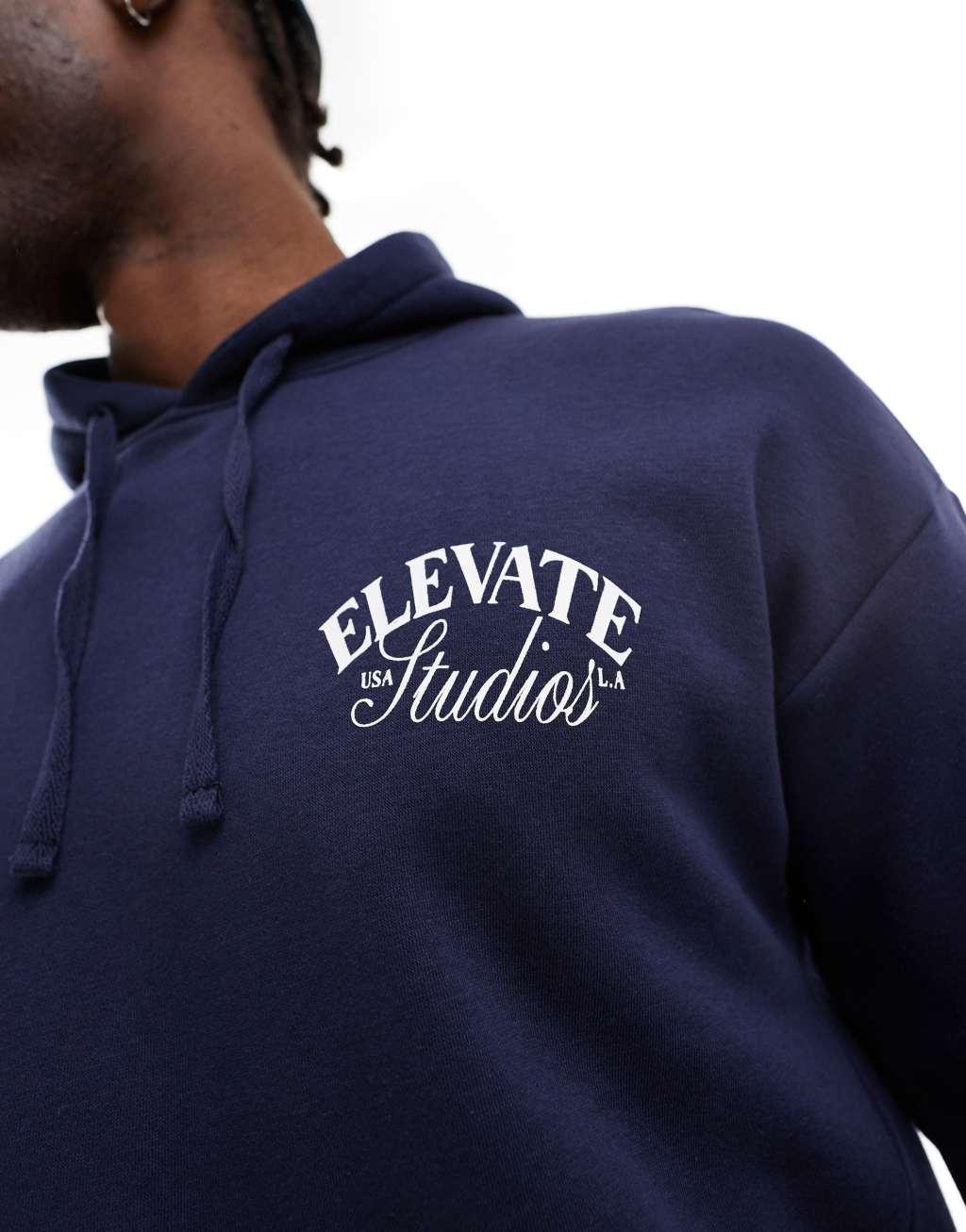 Another Influence elevate oversized hoodie in navy Product Image