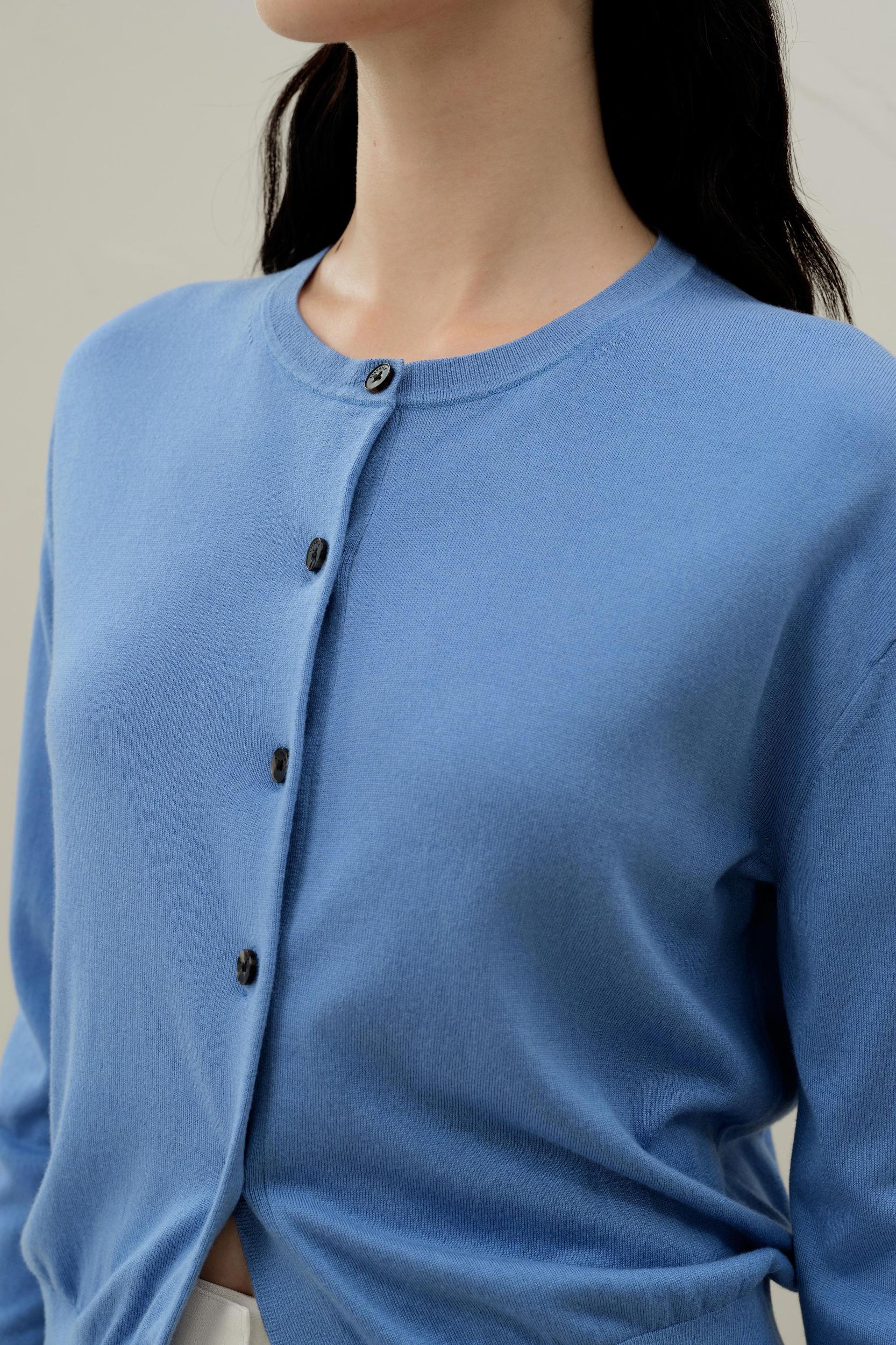 Round-neck Silk Cashmere Cardigan Product Image