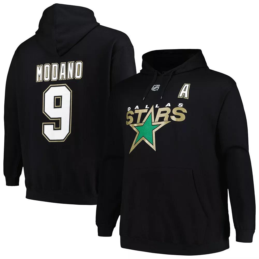 Men's Mitchell & Ness Mike Modano Black Dallas Stars Name & Number Pullover Hoodie, Size: 2XLT, Str Black Product Image