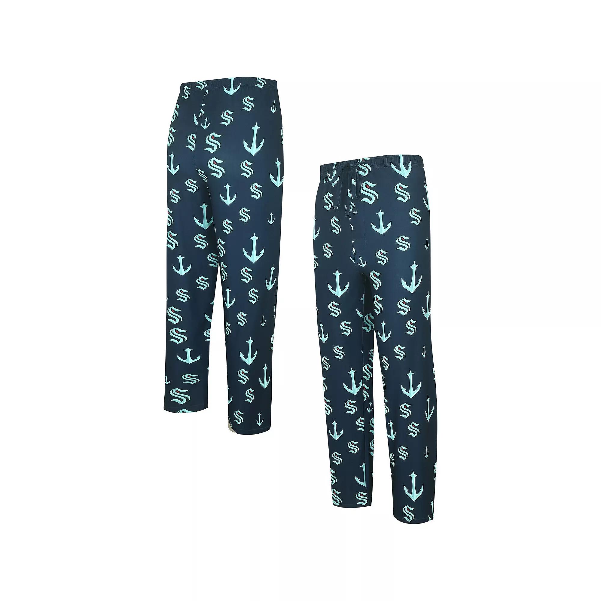 Men's Concepts Sport Navy Seattle Kraken Gauge Allover Print Knit Sleep Pants,  Product Image