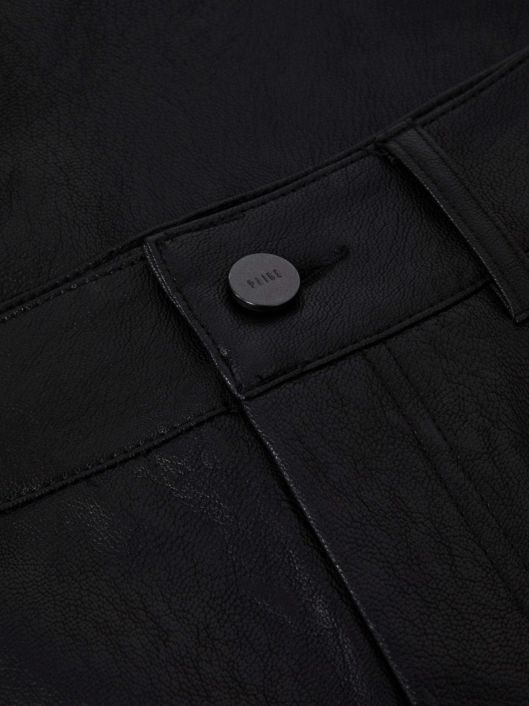 Paige High Rise Leather-Look Wide Leg Jeans in Black Product Image