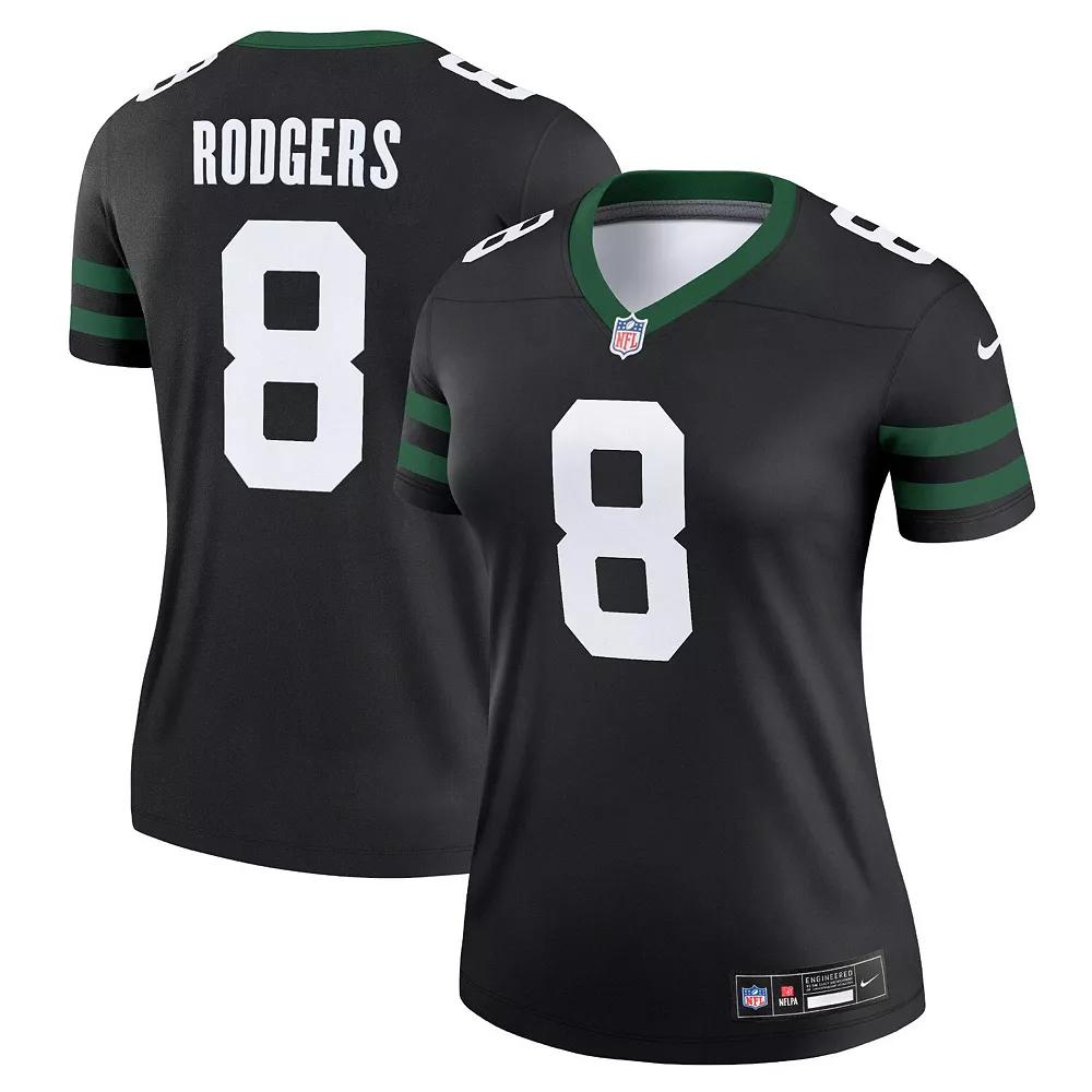 Women's Nike Aaron Rodgers Legacy Black New York Jets Alternate Legend Jersey, Size: Medium Product Image