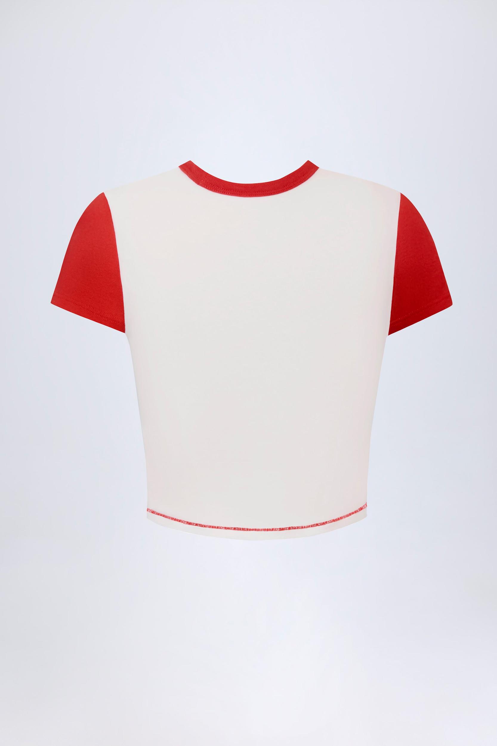 Logo Cropped T-Shirt in White Product Image