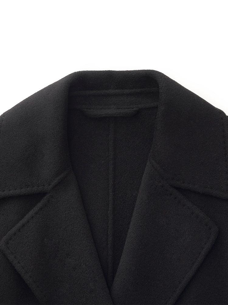Cashmere Wool Double-Faced Longline Women Wrap Overcoat Product Image