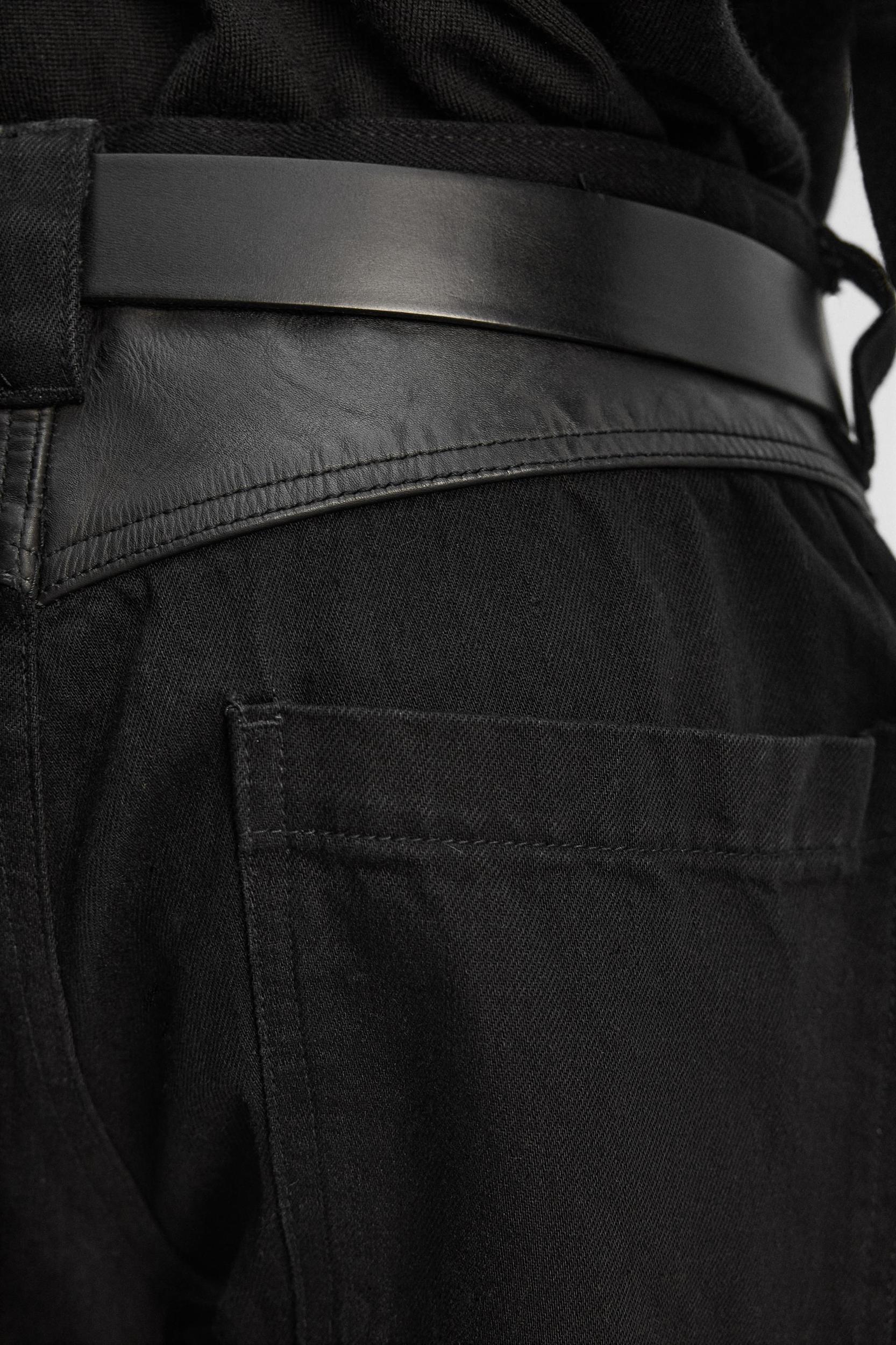 LEATHER PANEL CARGO JEANS Product Image