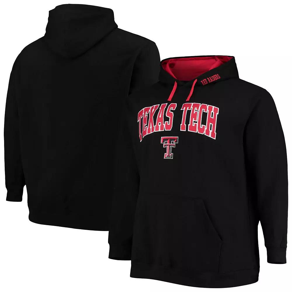 Men's Colosseum Black Texas Tech Red Raiders Big & Tall Arch & Logo 2.0 Pullover Hoodie,  Product Image