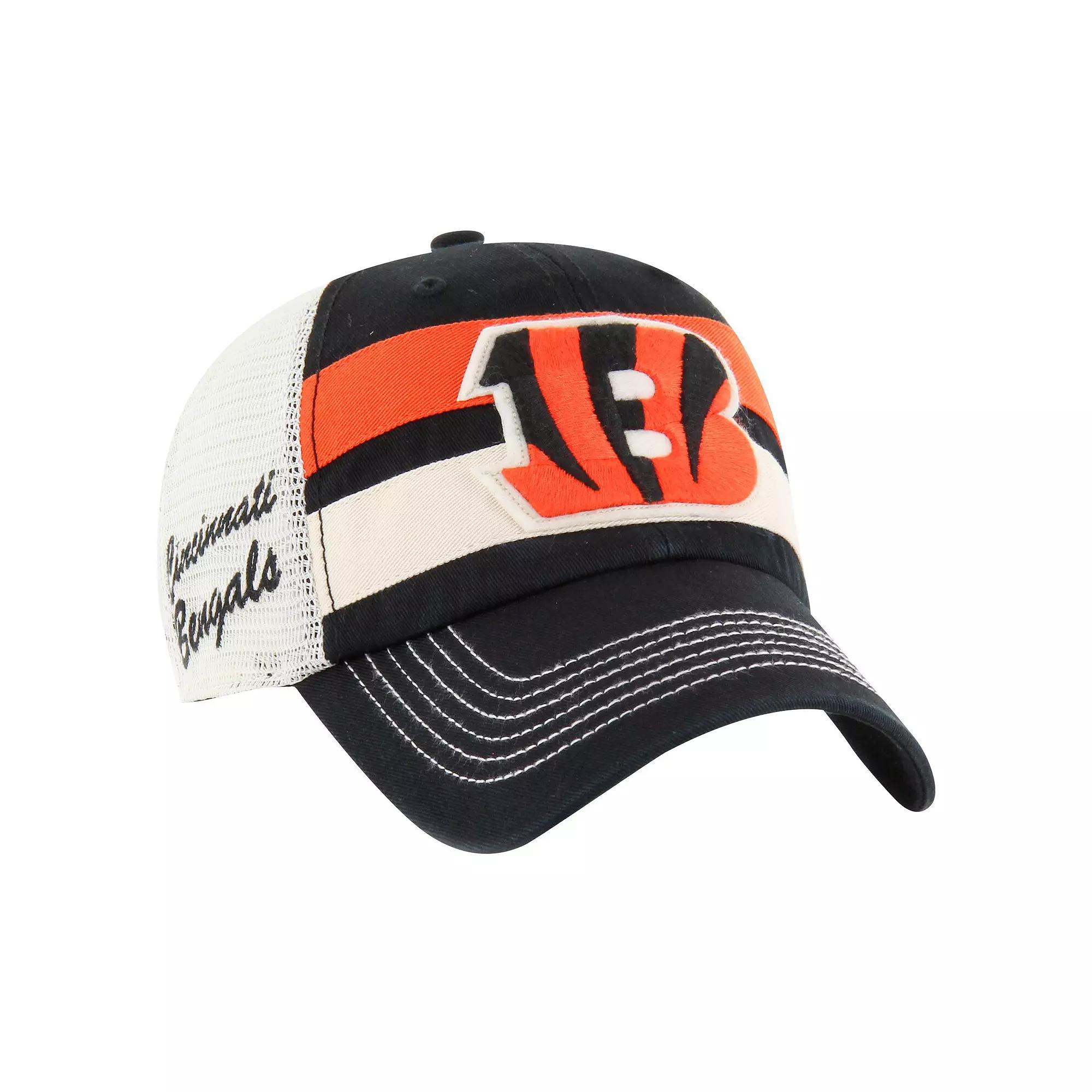 Men's '47 Black Cincinnati Bengals Clubhouse Boon Clean-Up Trucker Adjustable Hat Product Image
