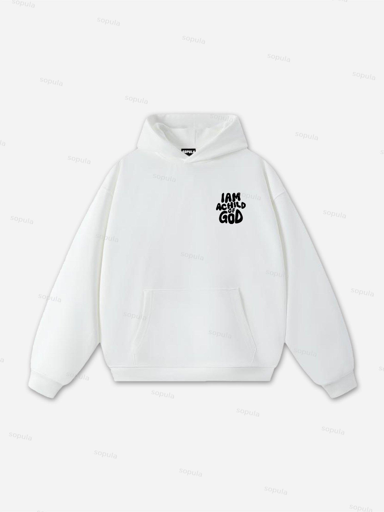 Sopula I Am A Child Of God Graffiti Slogan Graphic Oversized Hoodie Product Image