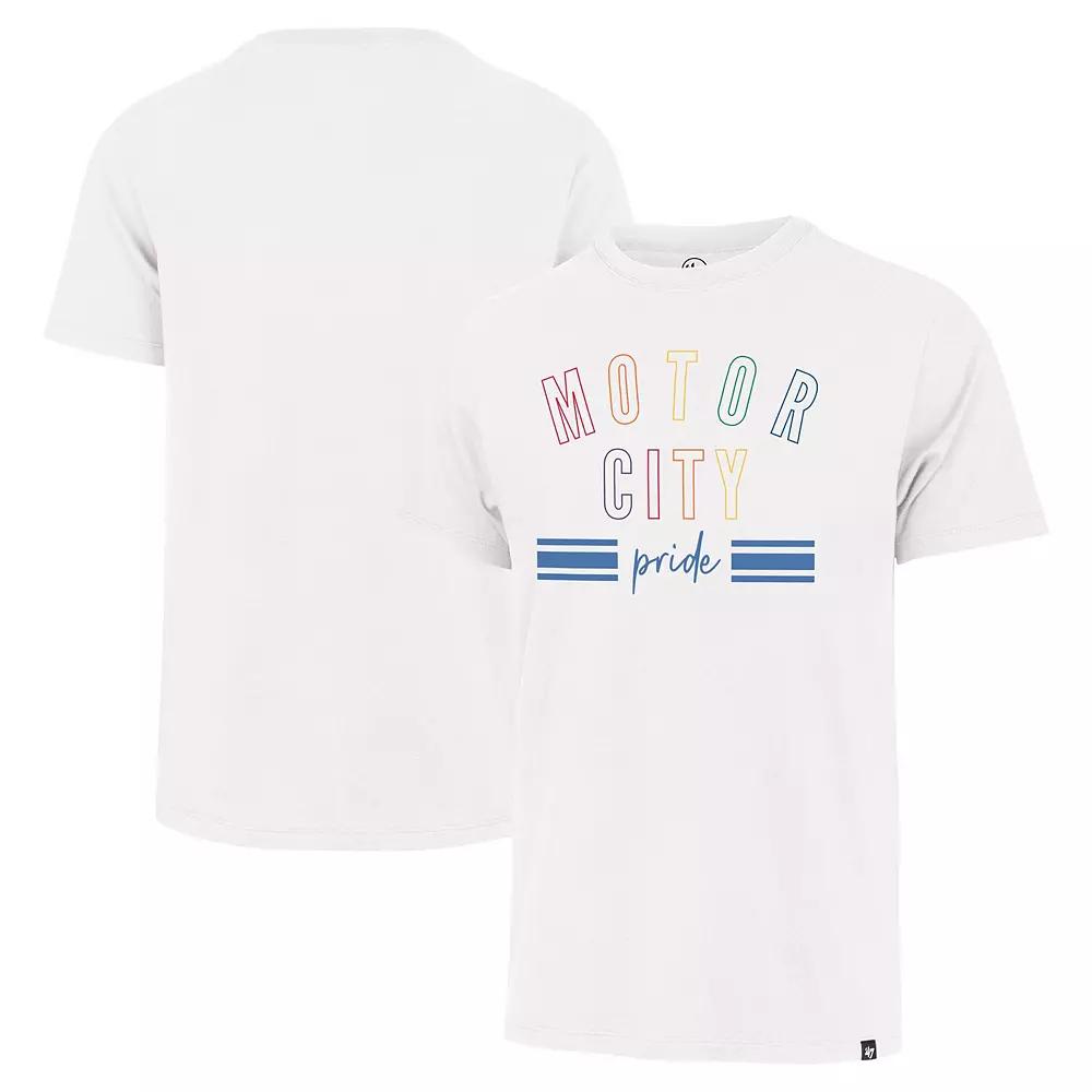 Men's '47 White Detroit Lions Motor City Pride Franklin T-Shirt, Size: Small Product Image