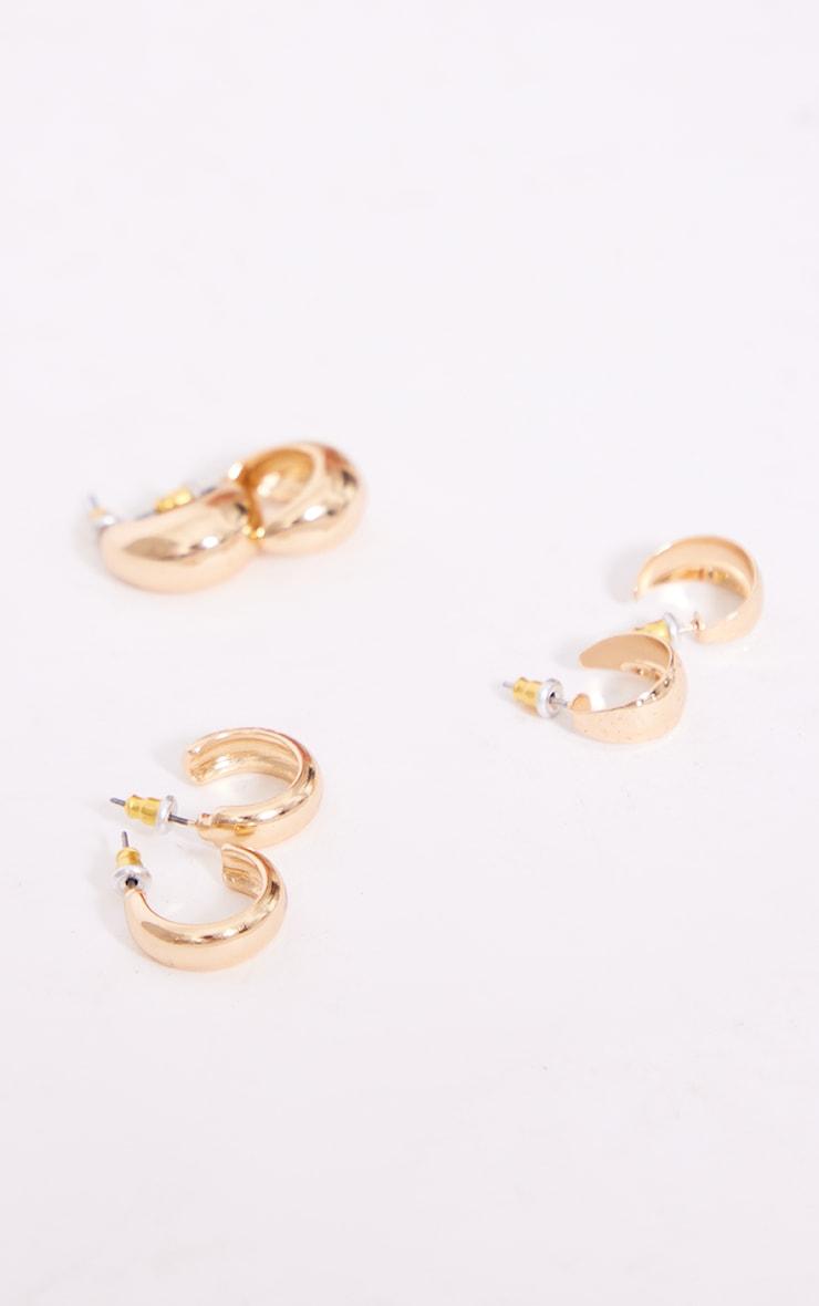 Gold Classic Simple Mutlipack Earrings Product Image