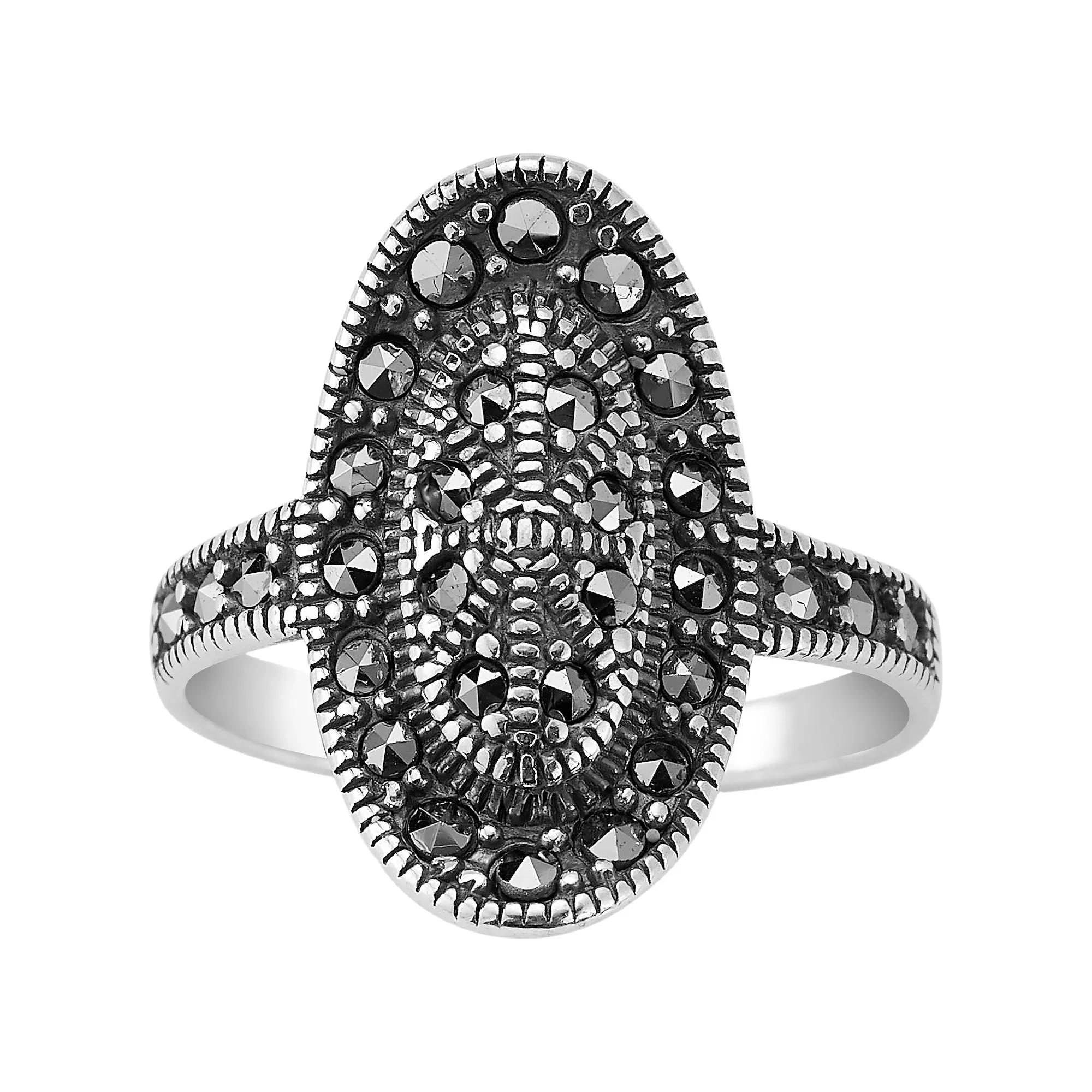 Sunkissed Sterling Rhodium Over Sterling Silver Cubic Zirconia Oval Ring, Women's, Size: 9, Silver Tone Product Image