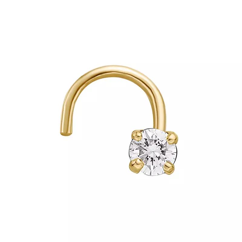Lila Moon 14k Gold Lab Grown Diamond Accent Curved Nose Ring, Womens, 14k White Gold Product Image