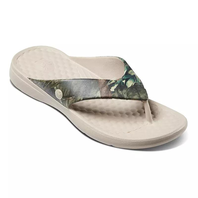 Joybees Adult Casual Flip Sandals - Tan/Green 9 Product Image