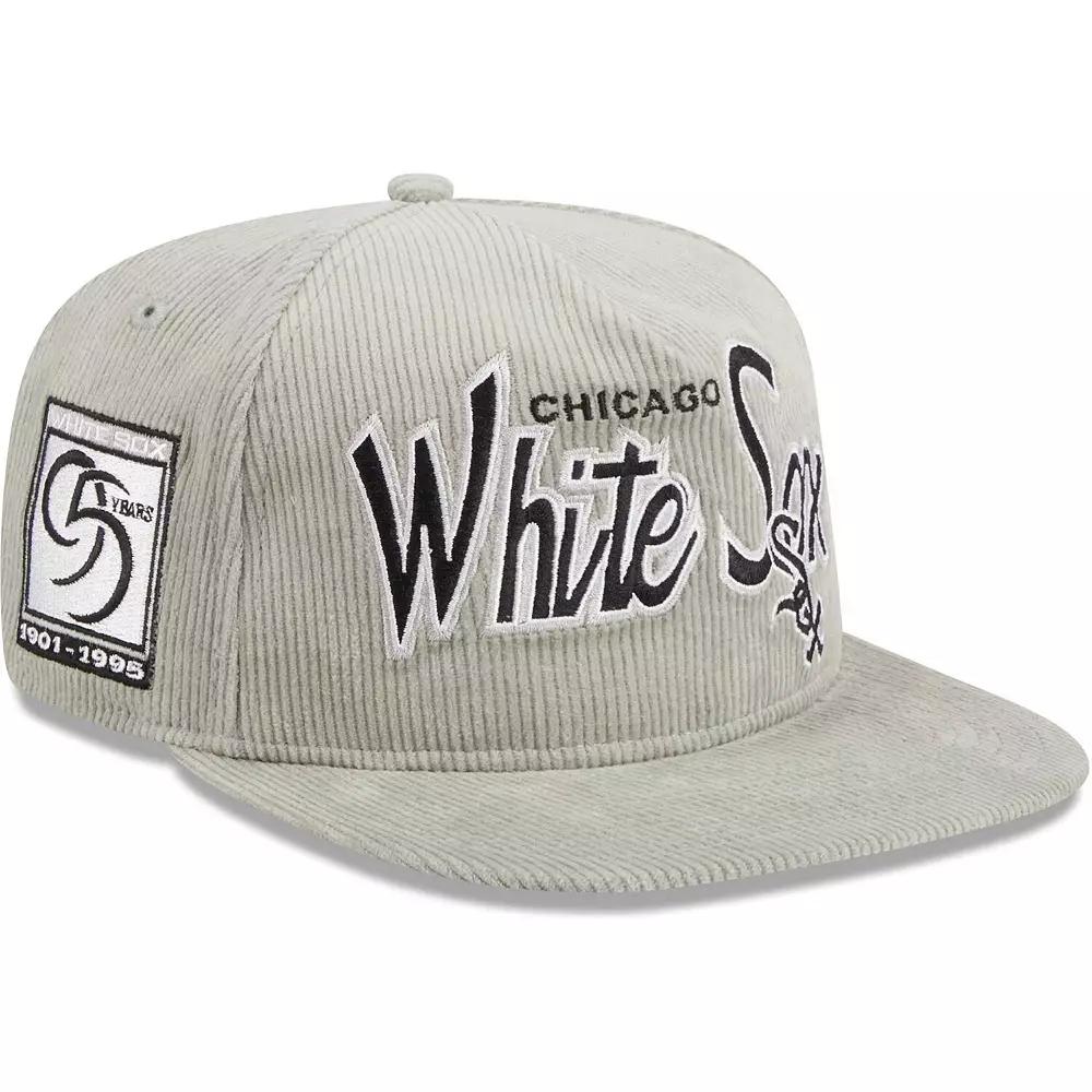 Men's New Era Gray Chicago White Sox Corduroy Golfer Adjustable Hat, Grey Product Image