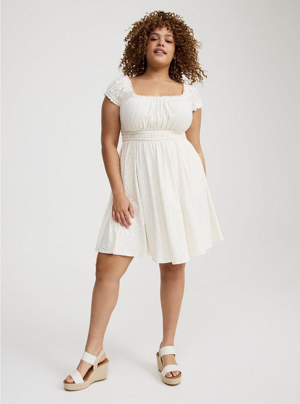 Mini Knit Eyelet Dress Product Image