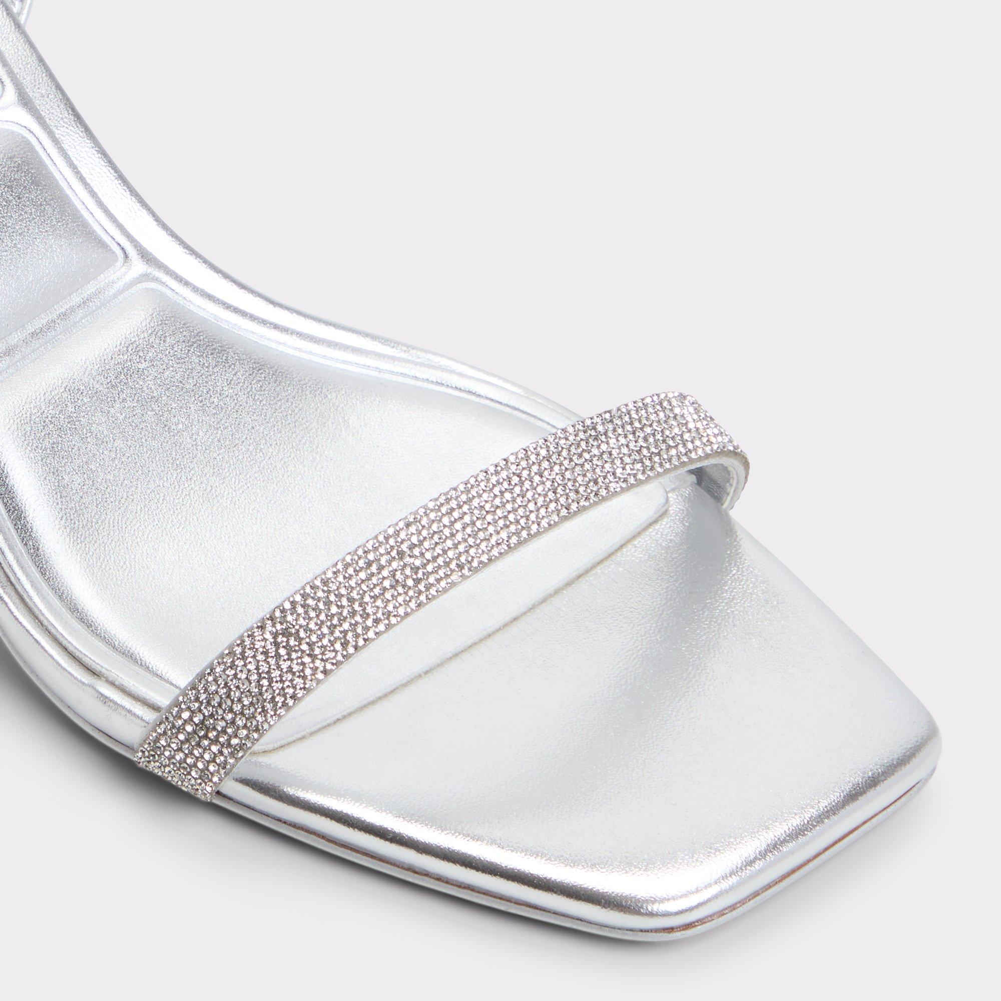 ALDO Kirri - Women's Strappy Heel - Silver, Size 7 Product Image