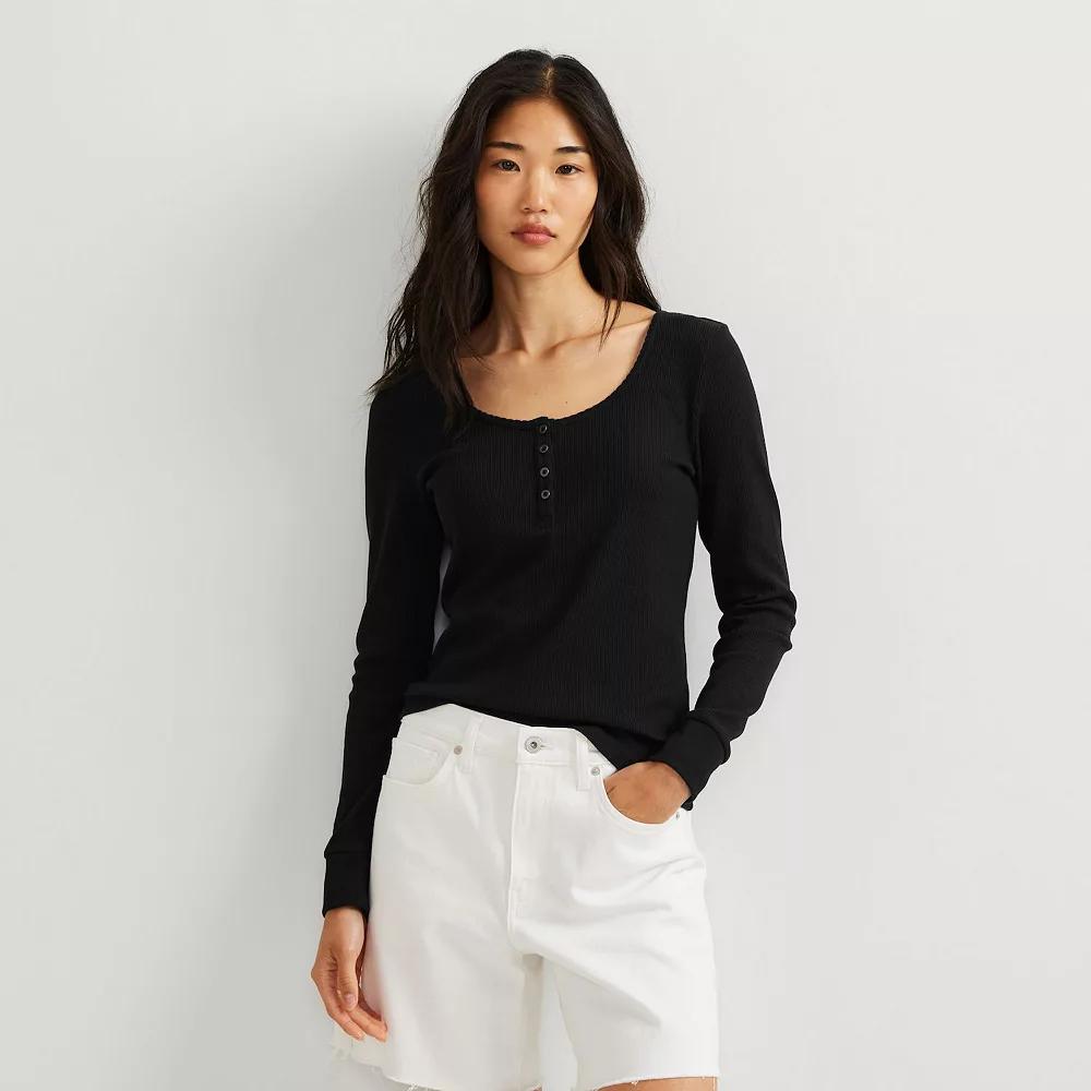 Women's Eddie Bauer Thermal Long Sleeve Henley,  Product Image