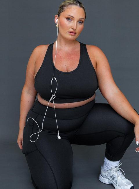 Energised Activewear Top Black Curve Product Image