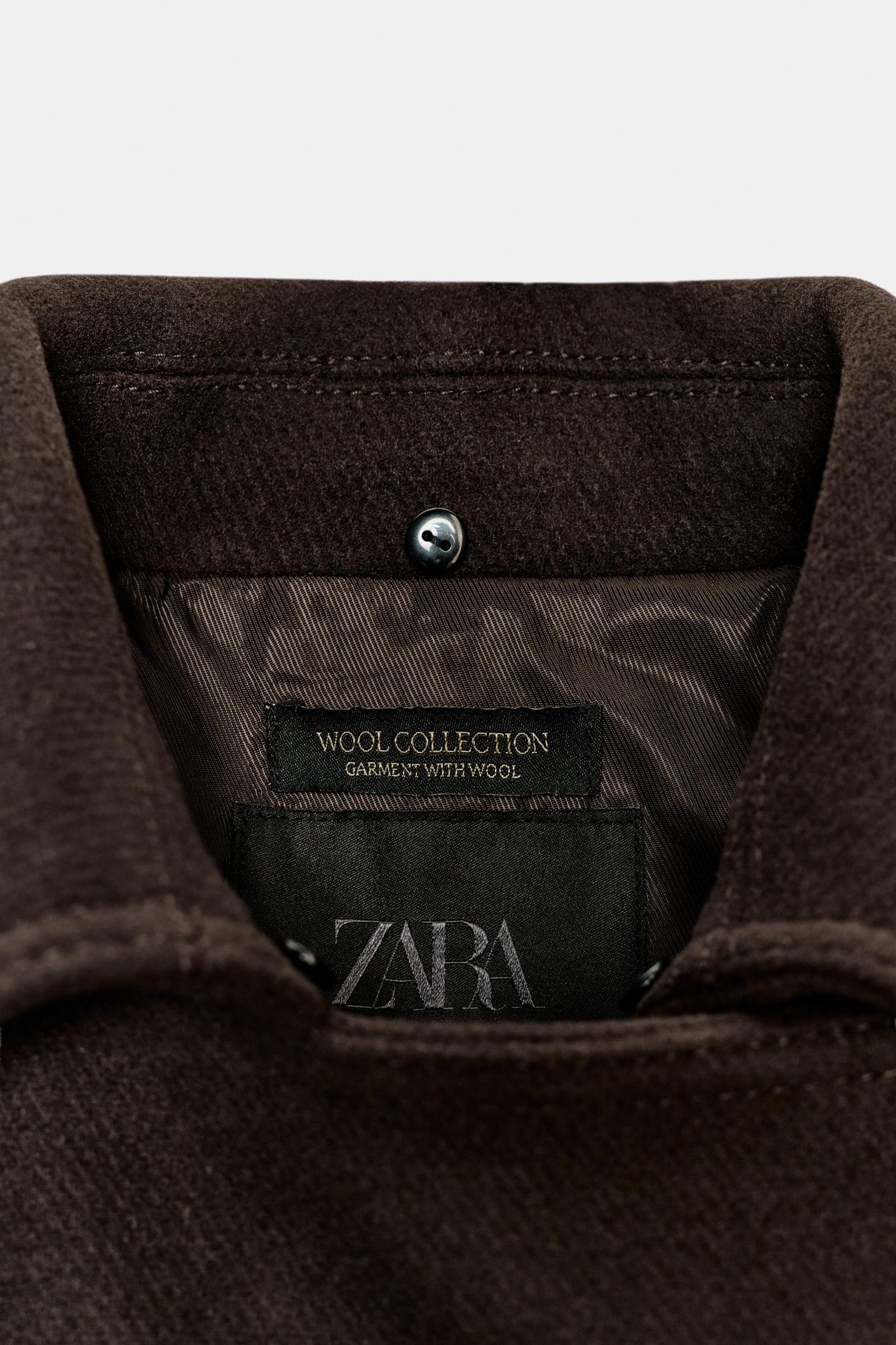 WOOL BLEND FAUX FUR COLLAR JACKET ZW COLLECTION Product Image