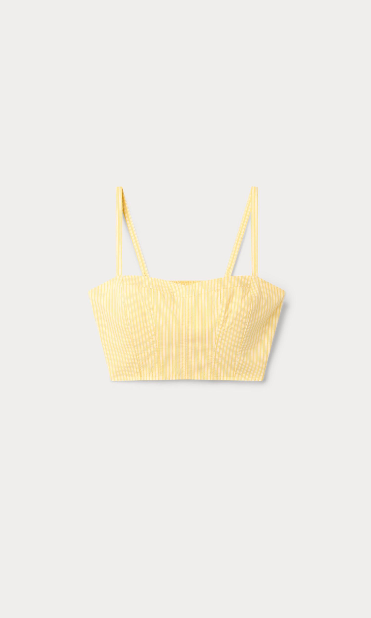 POPLIN BUSTIER CAMI TOP | BUTTERBEAM STRIPE Product Image