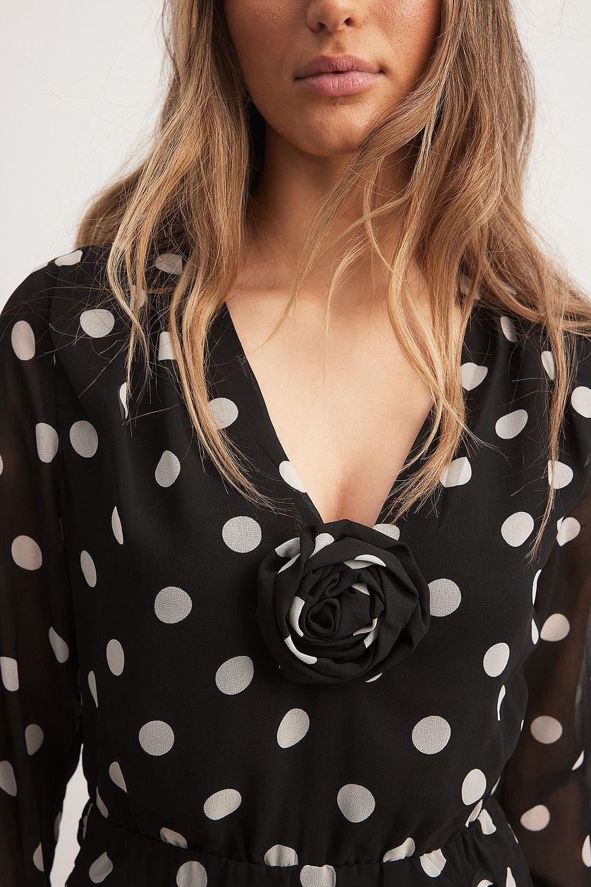 Gathered V-Neck Mini Dress Product Image