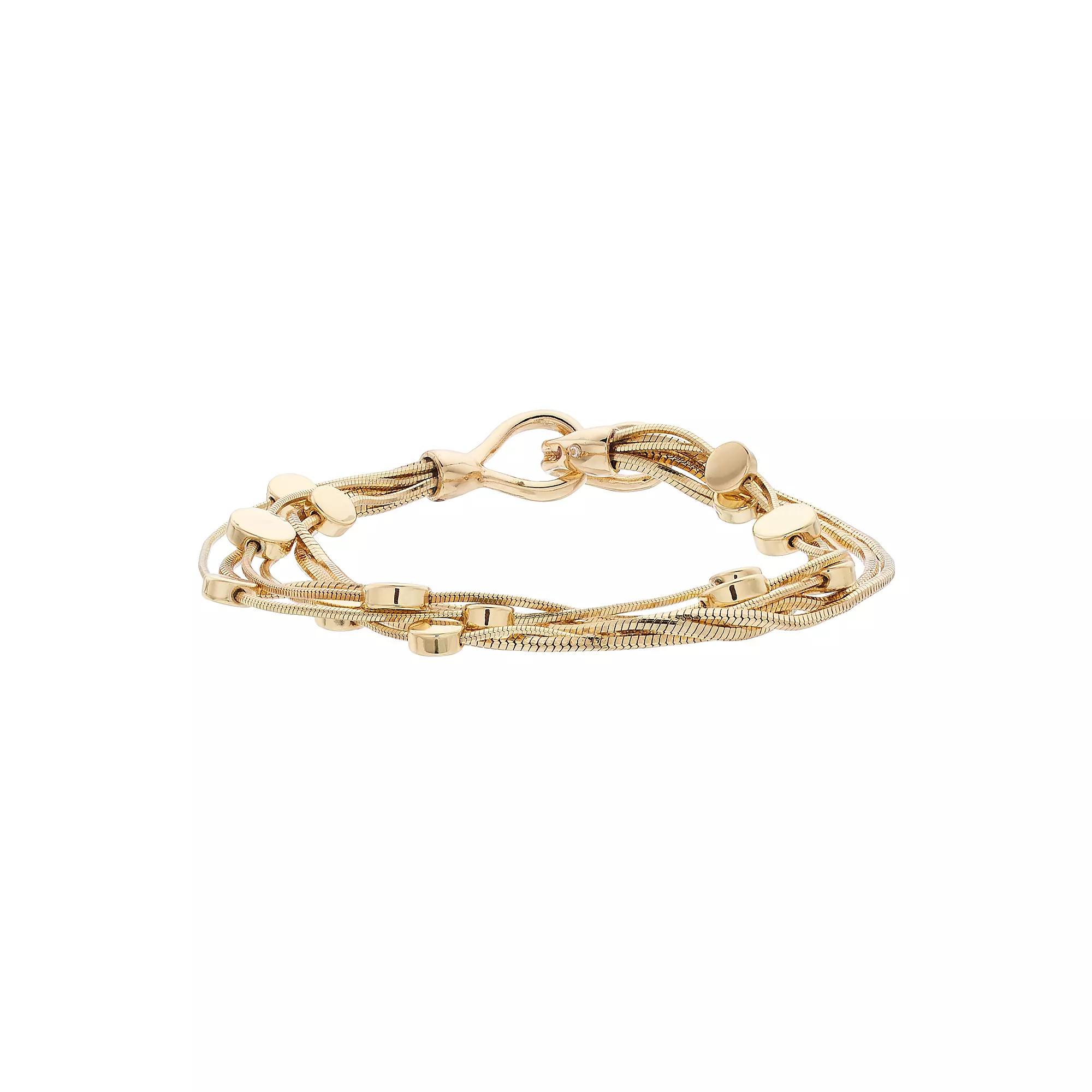 Napier Medallion Multi Strand Bracelet, Womens, Gold Tone Product Image