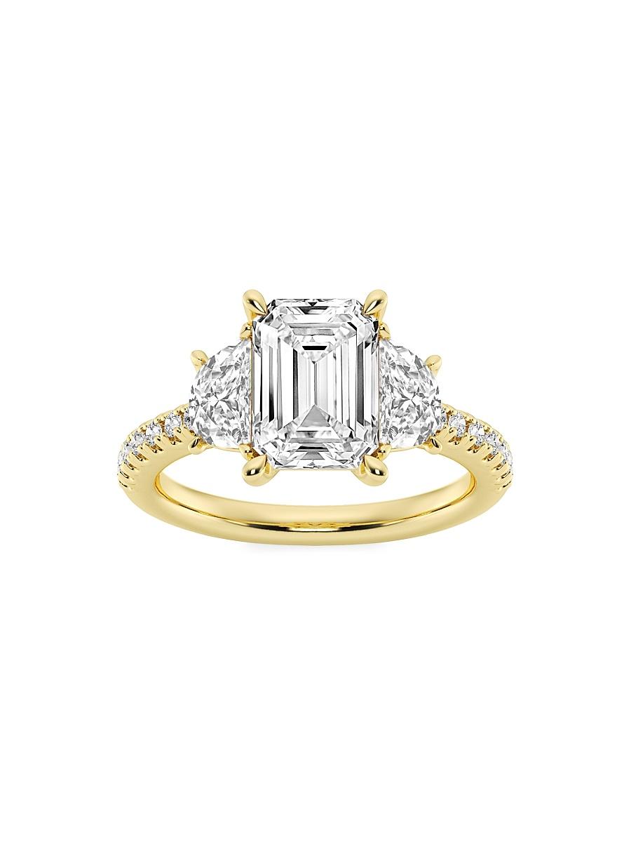 Womens 14K Yellow Gold & Emerald-Cut Lab-Grown Diamond Ring/2.75-7.00 TCW Product Image